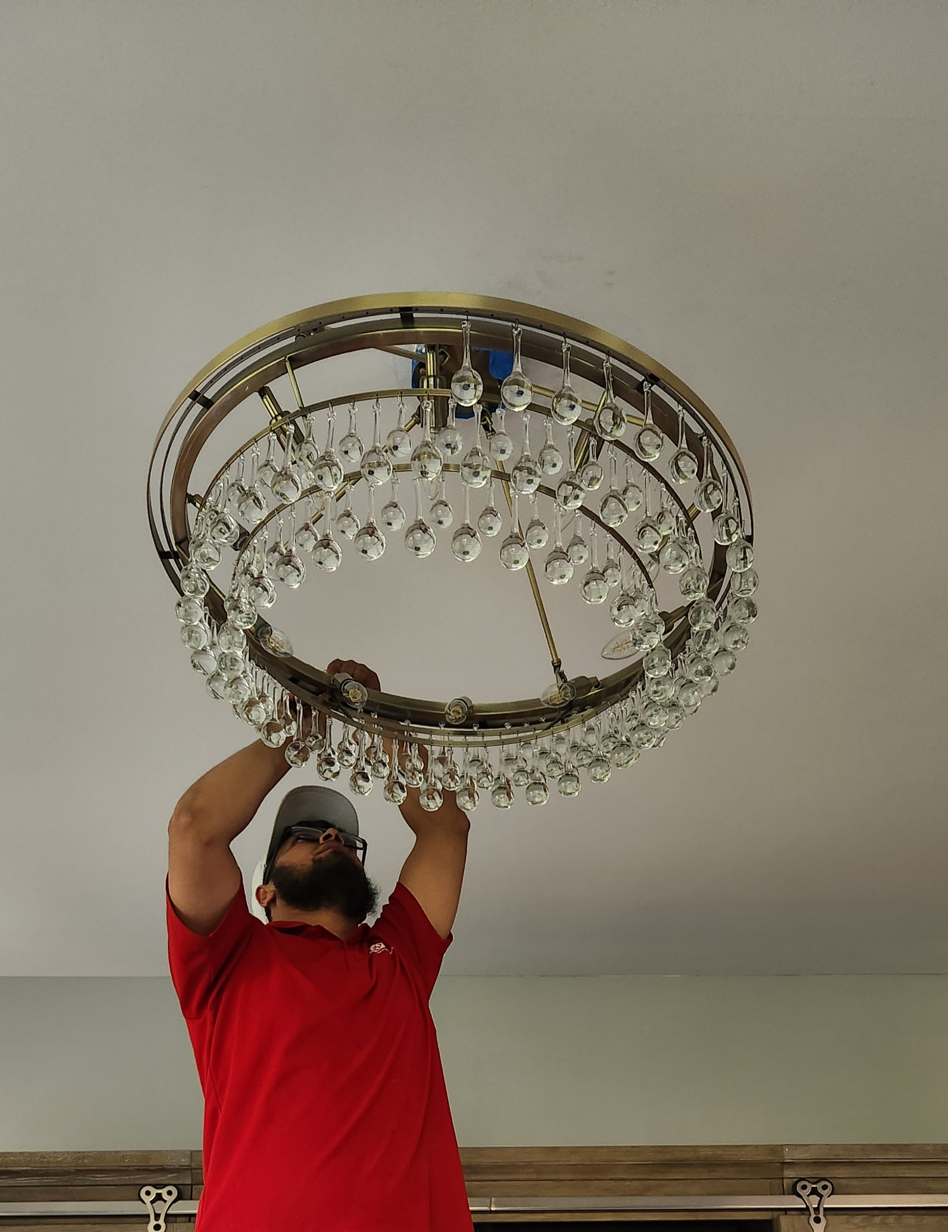 Chandelier installation