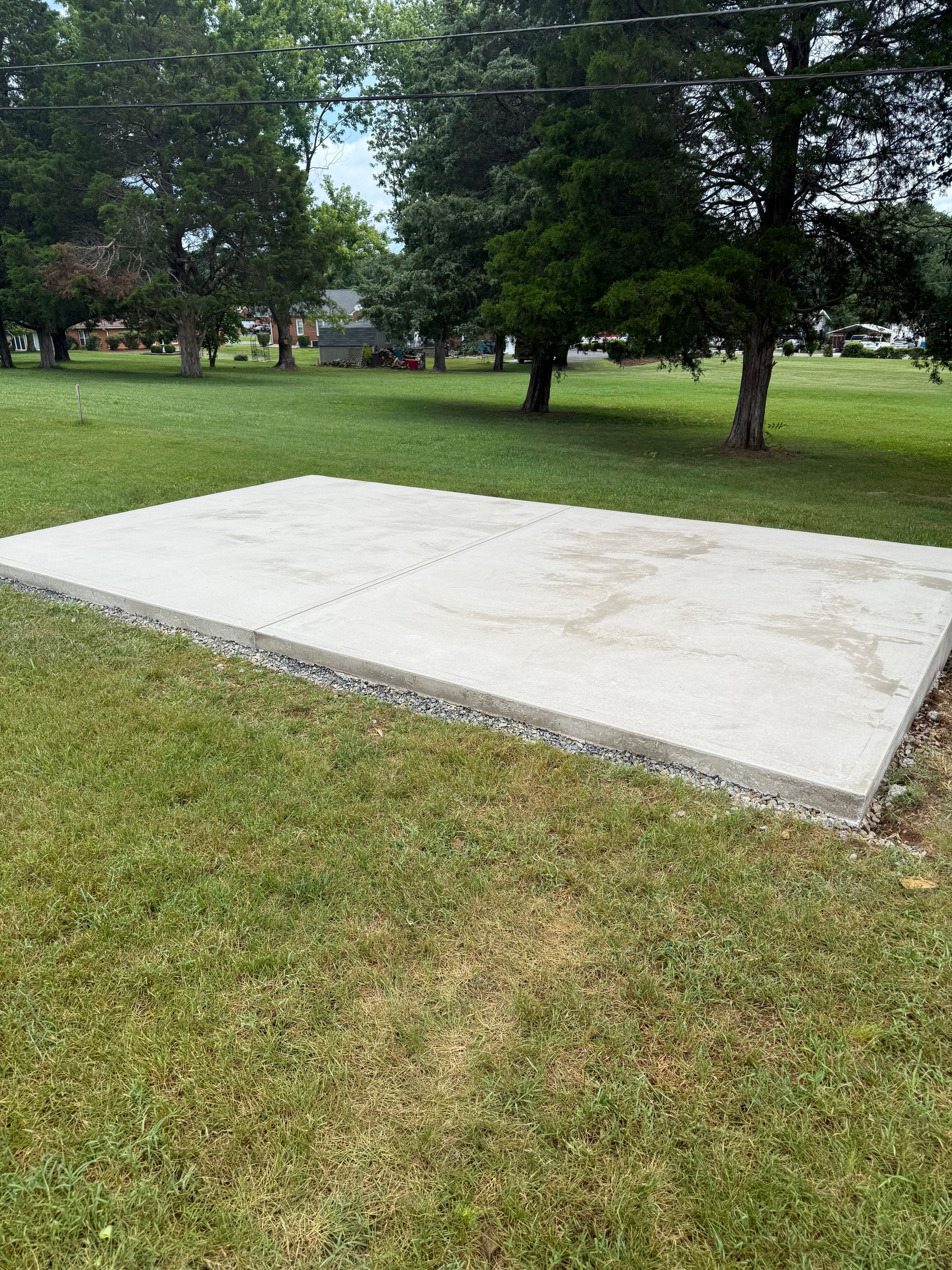 Pad for garage. 