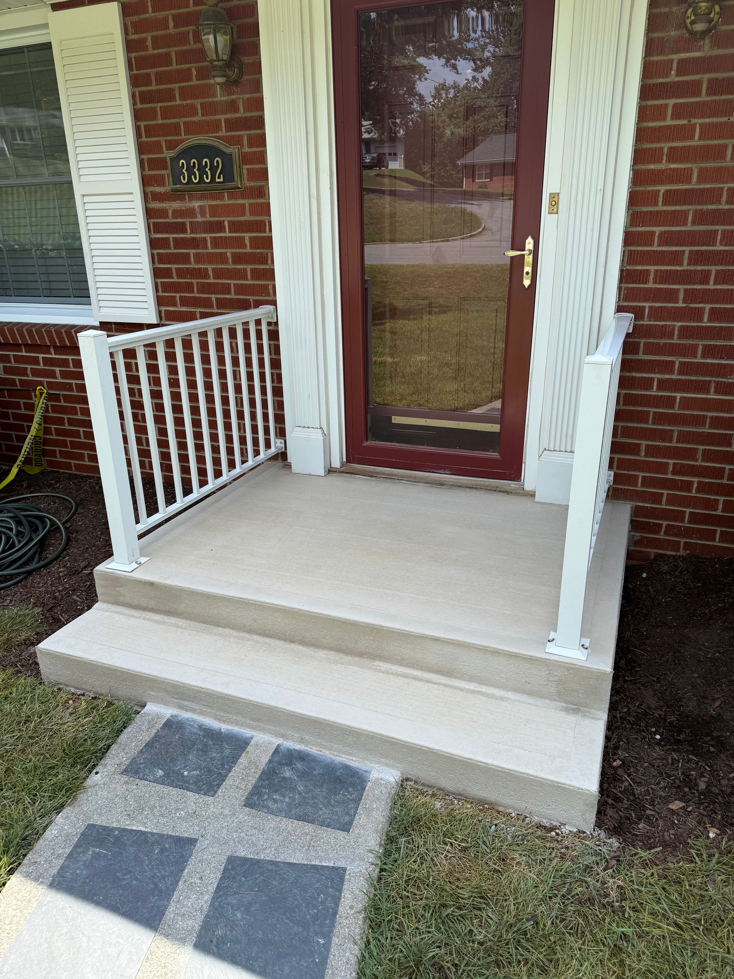 Porch with hand rails