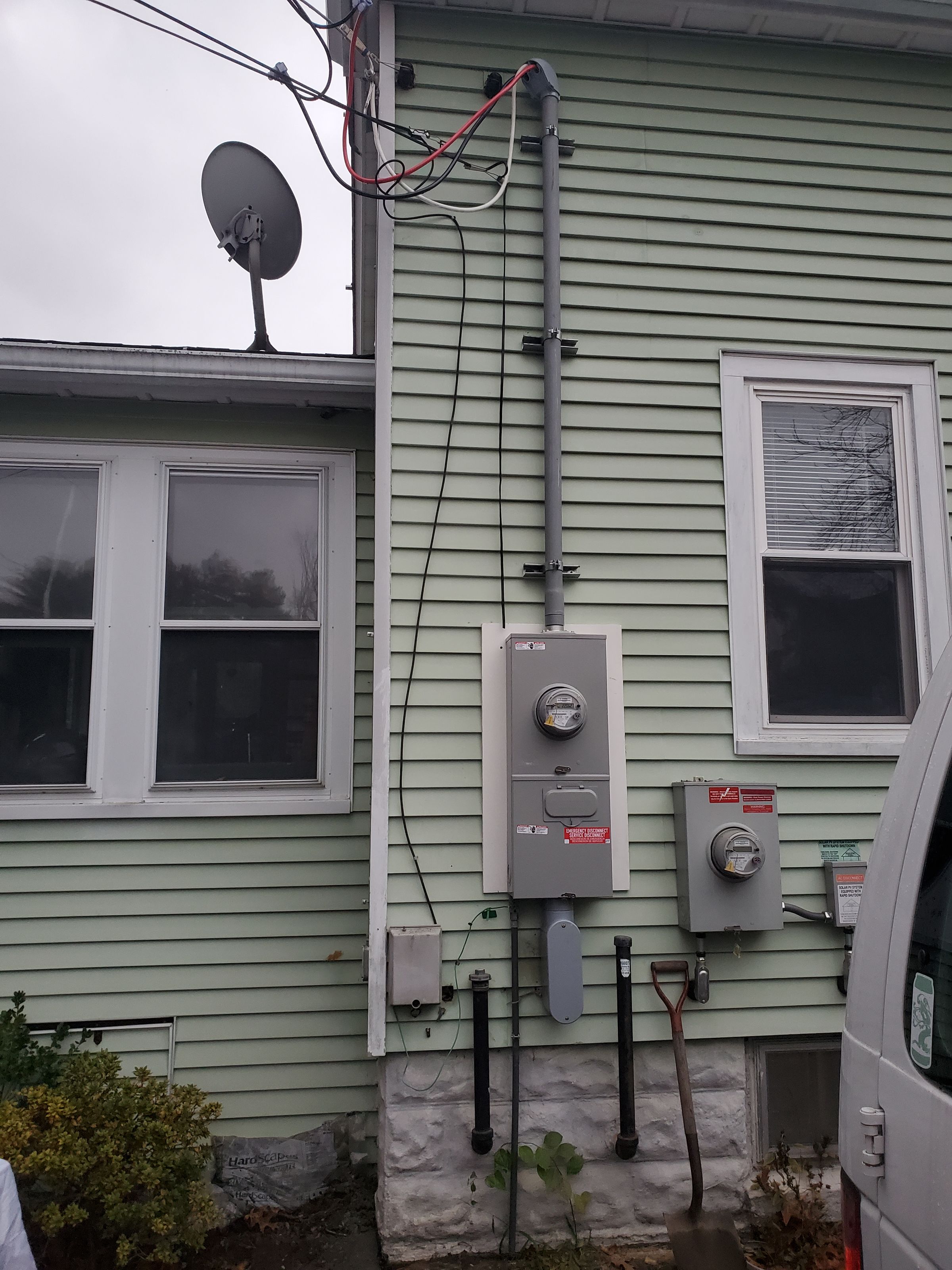 New 200A meter main. Overhead style