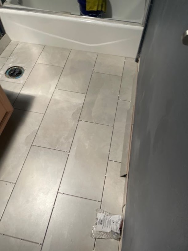 Dove Gray Tile 12x24 (Grouted)