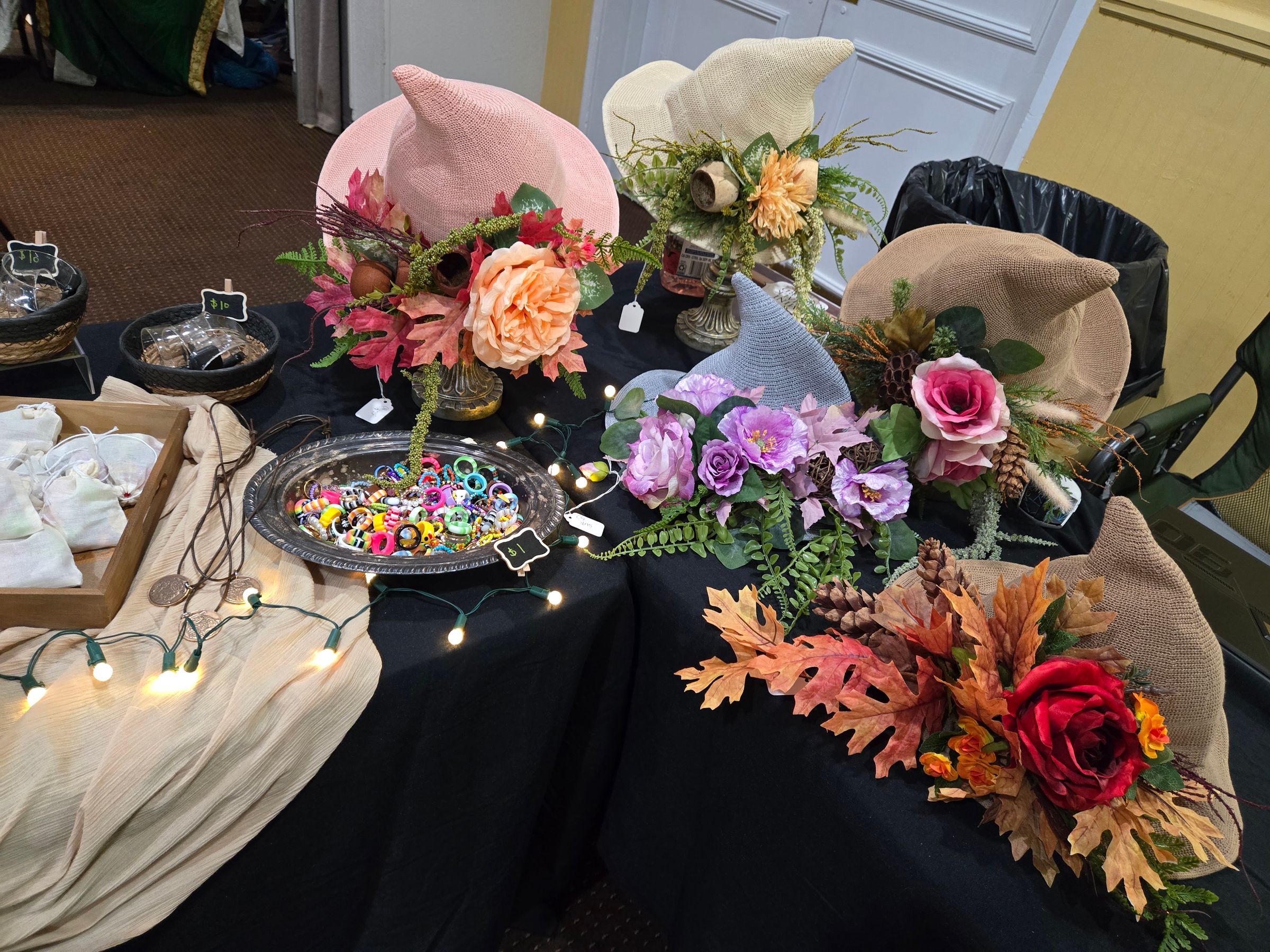 Floral witch hats