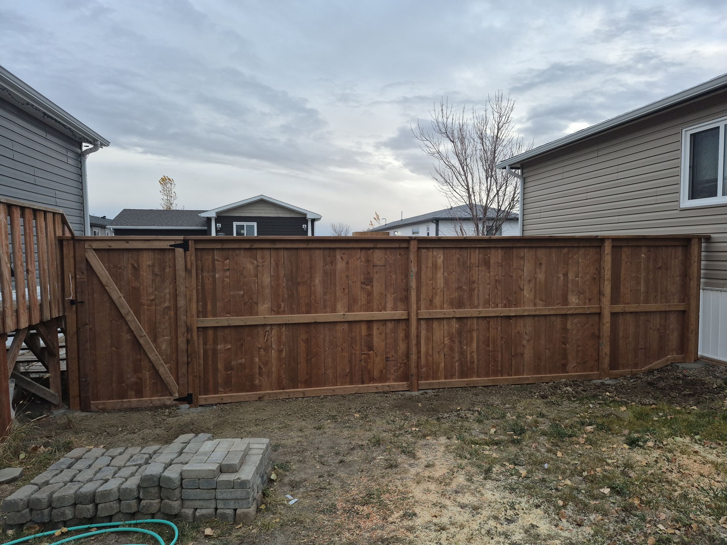 Treated fence with gate build