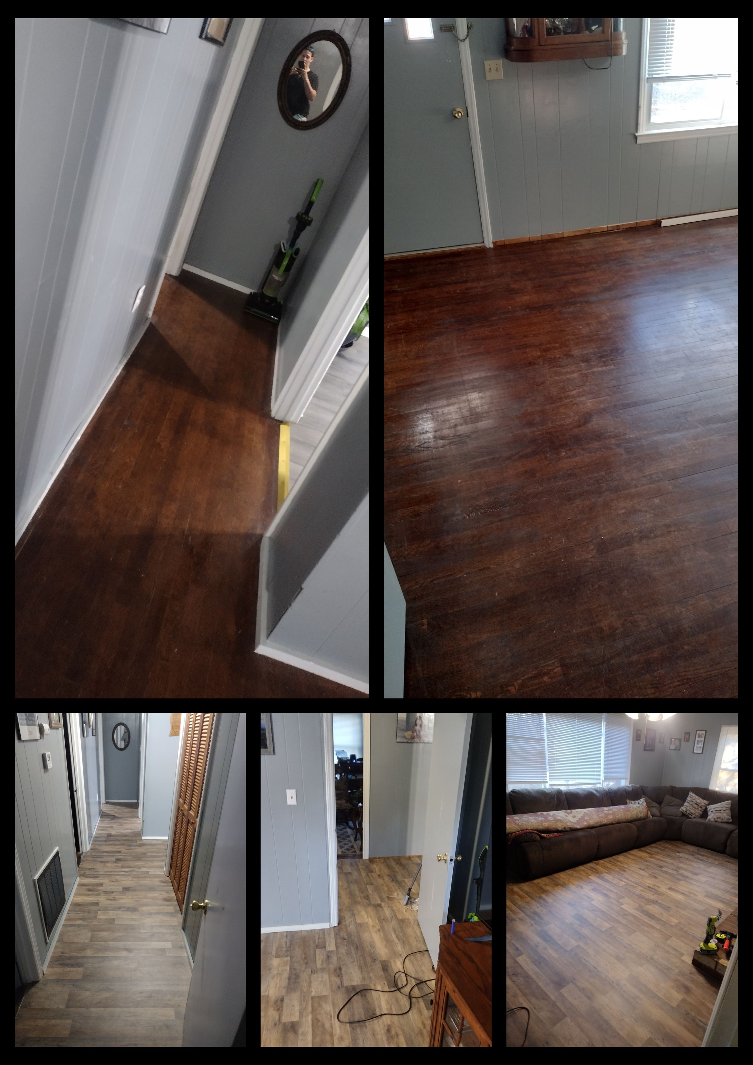 from old hardwood to LVP flooring
