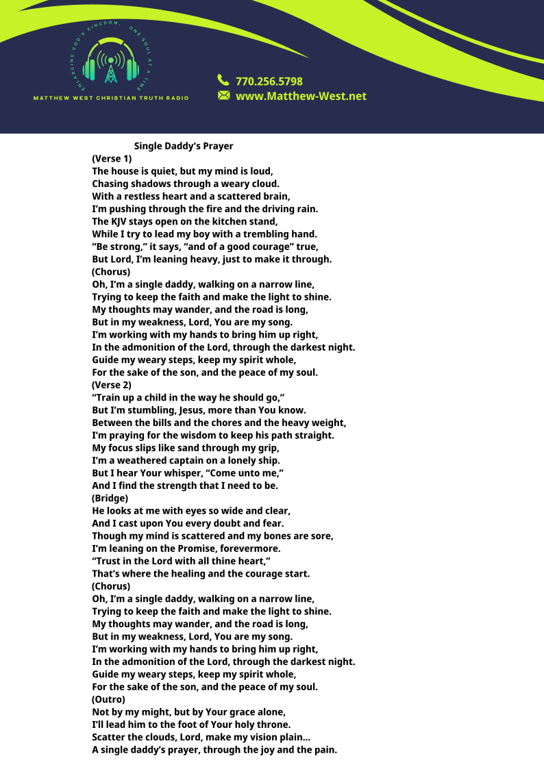 Single Daddy's Prayer