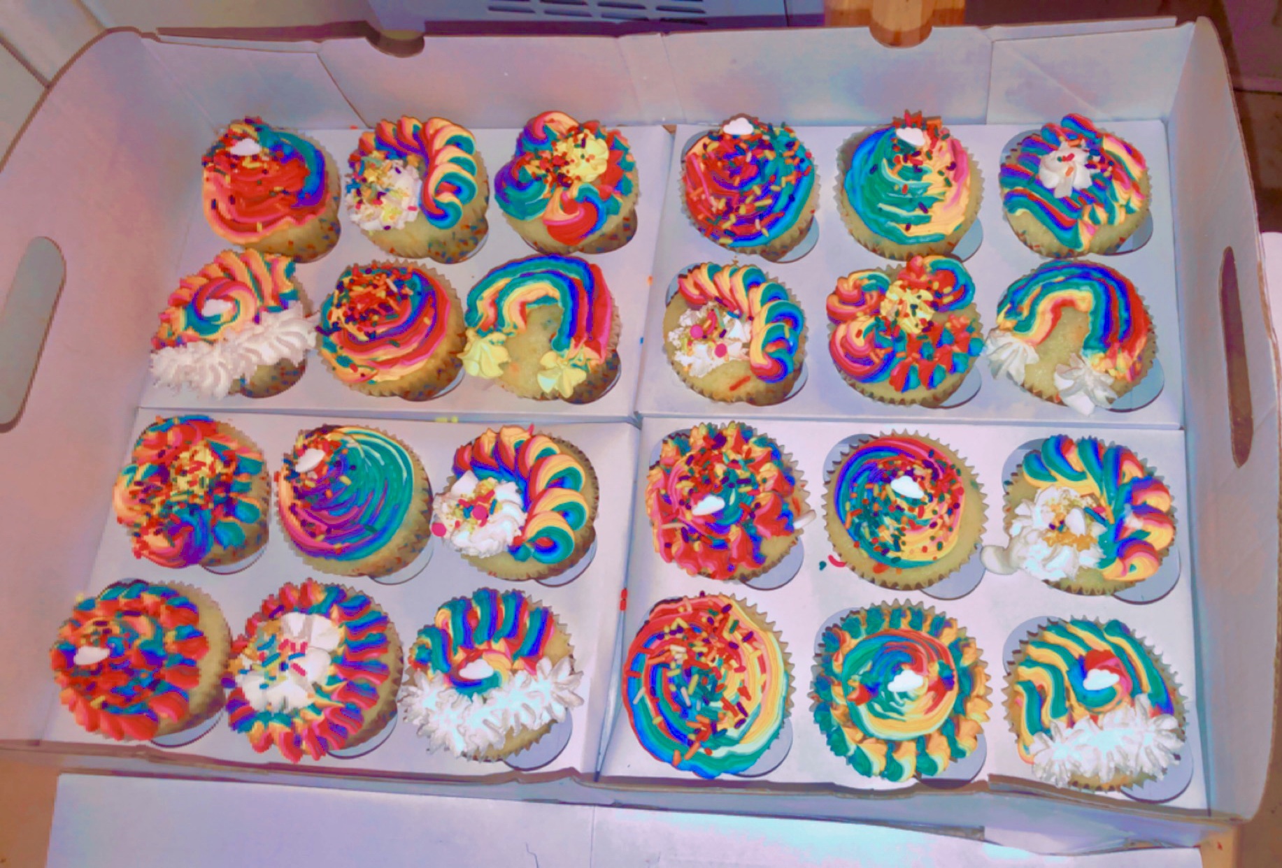 Custom Rainbow Cupcakes