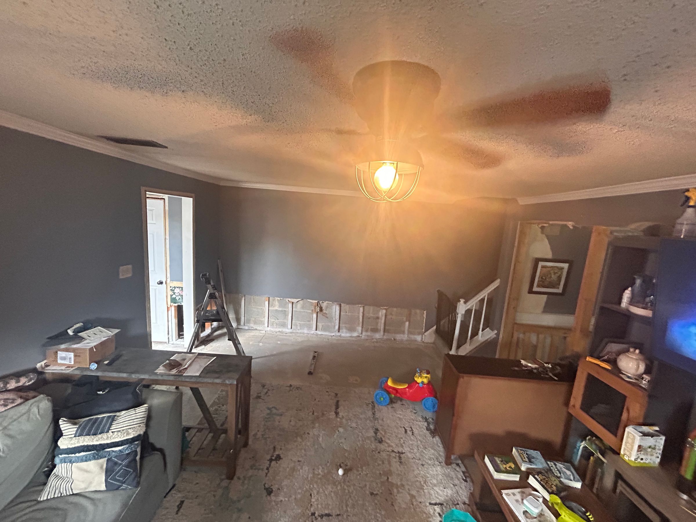 After mitigation living room 