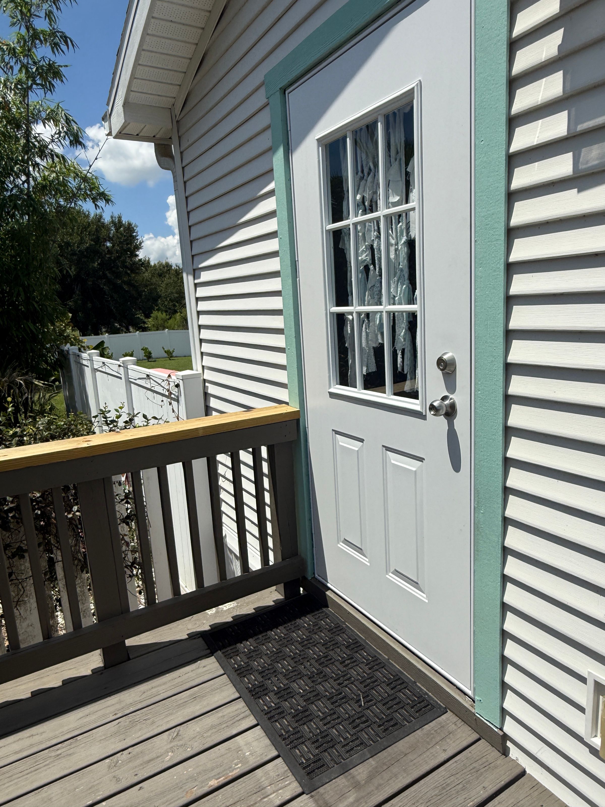 Exteriordoor replacement and deck hand rail replacement