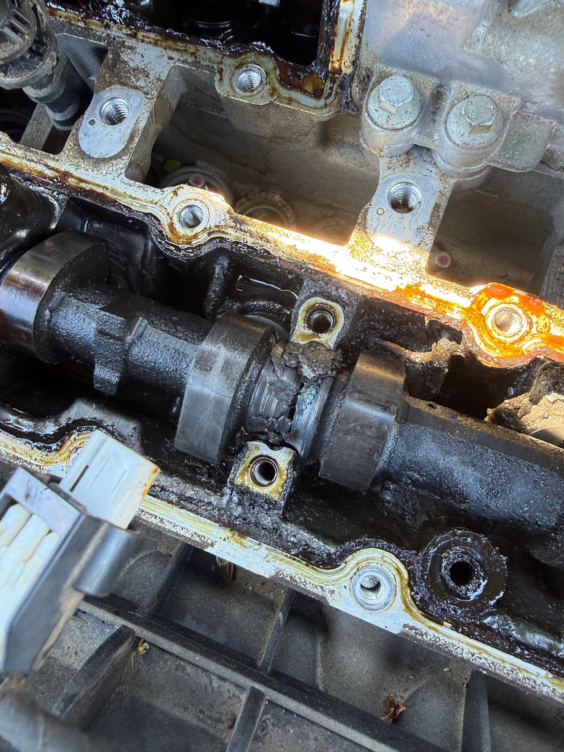 Snapped camshaft