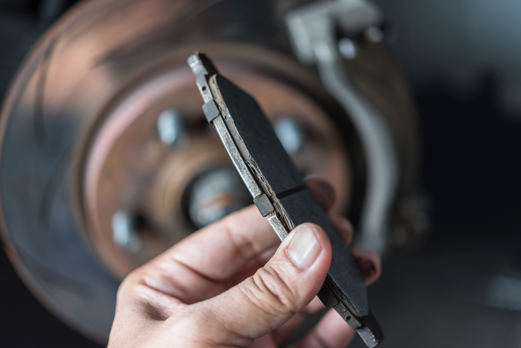 Worn brake pad