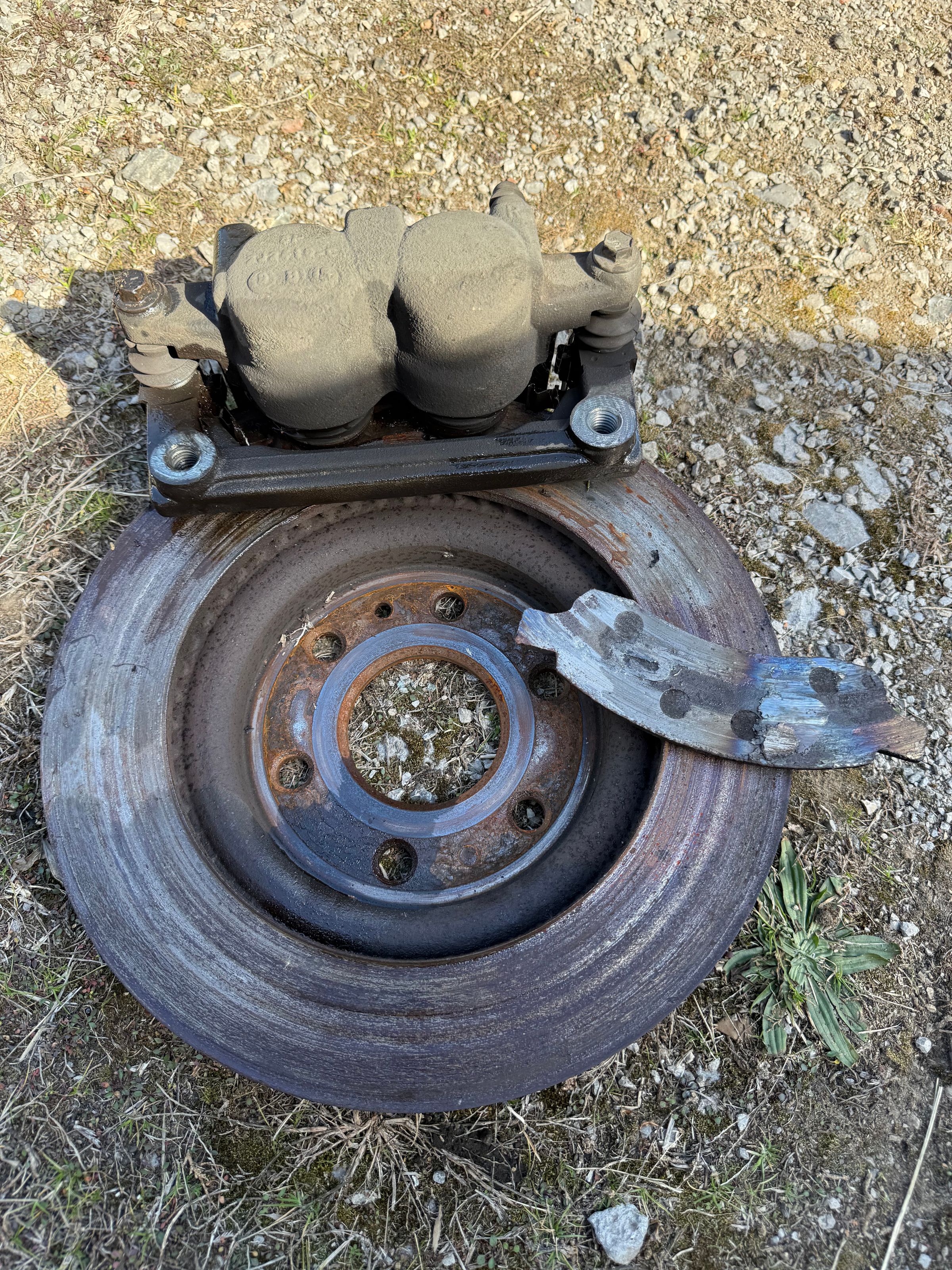Worn brakes and rotors