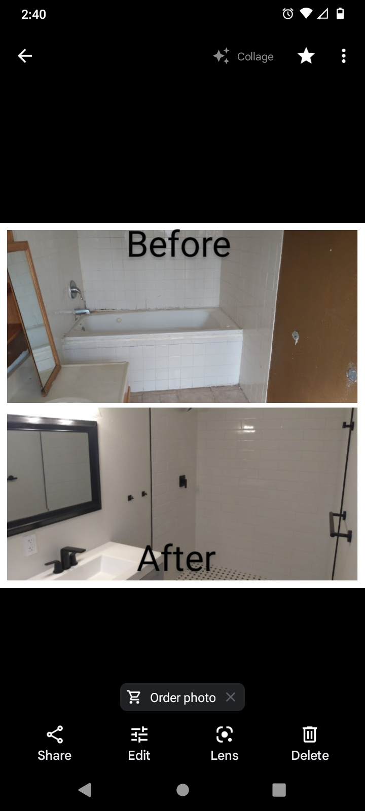 Before and after bathroom remodel