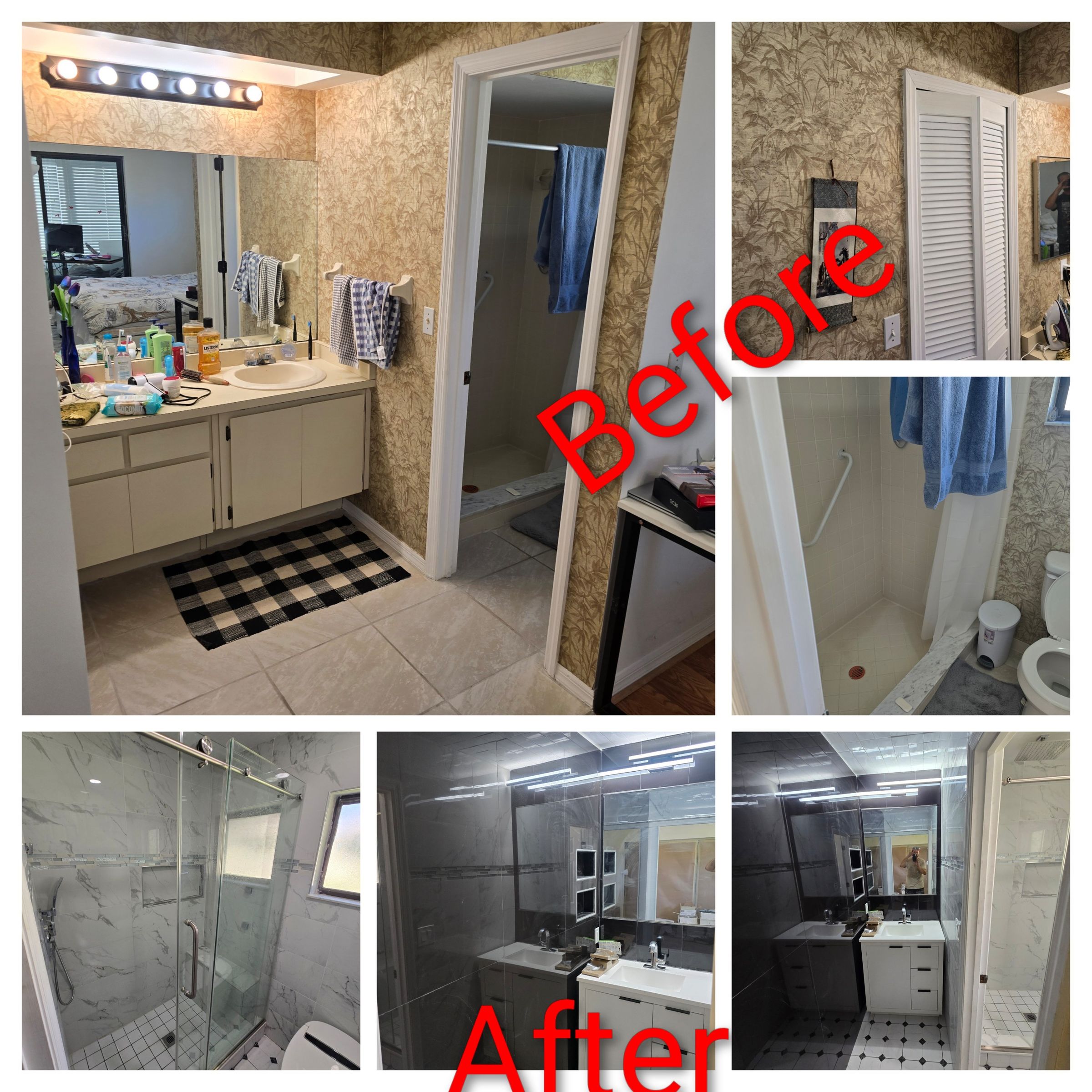 Before and after bathroom remodel 