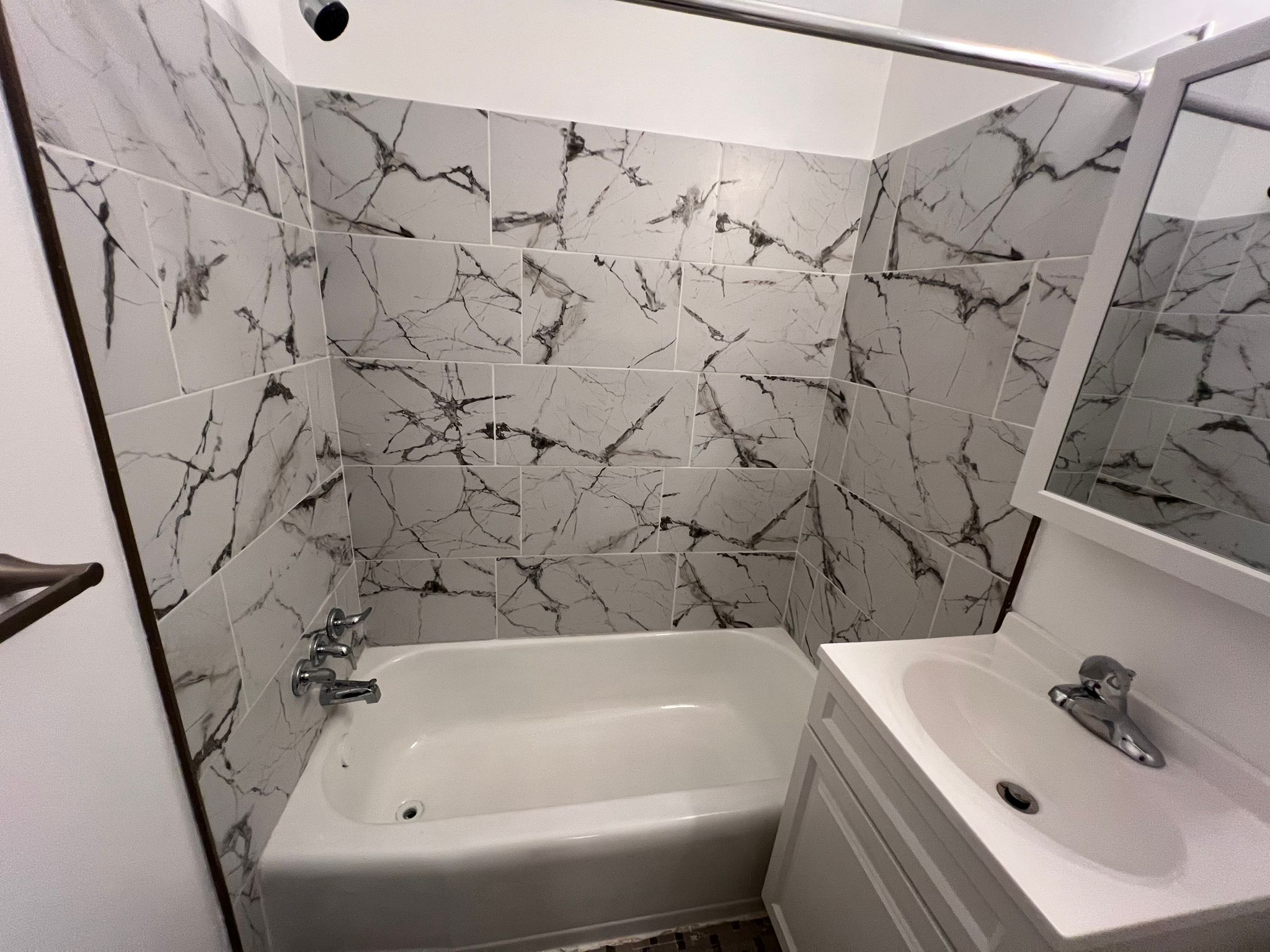 Tile, floor, vanity etc.