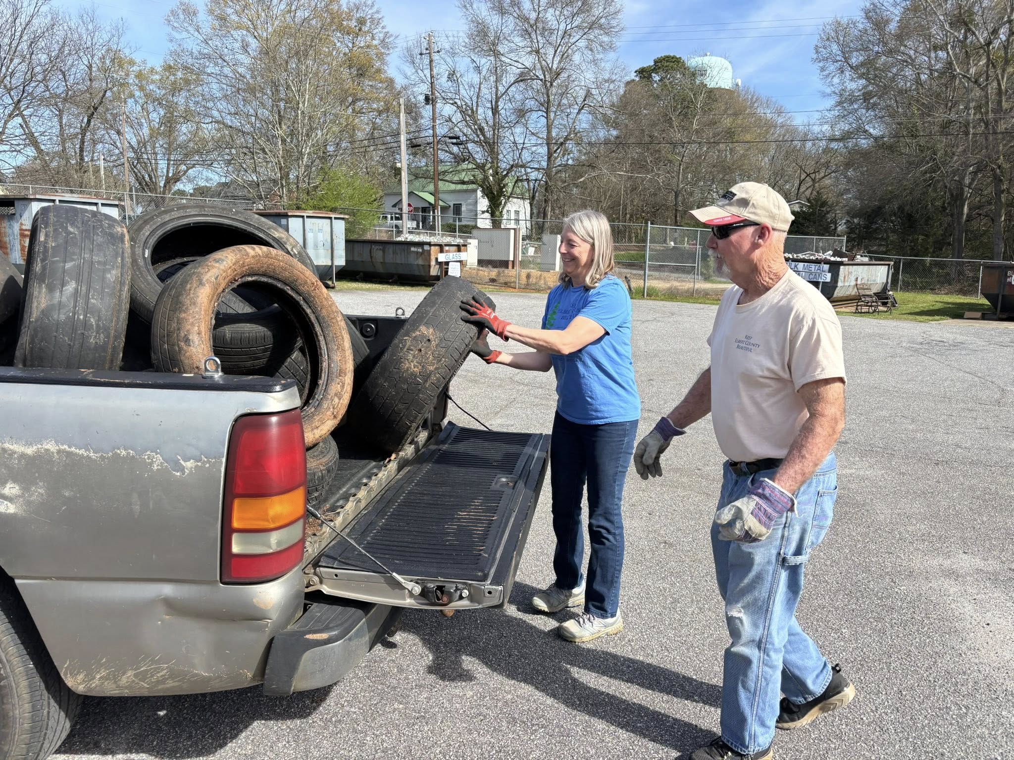 Recycle day in Bowman, Georgia.