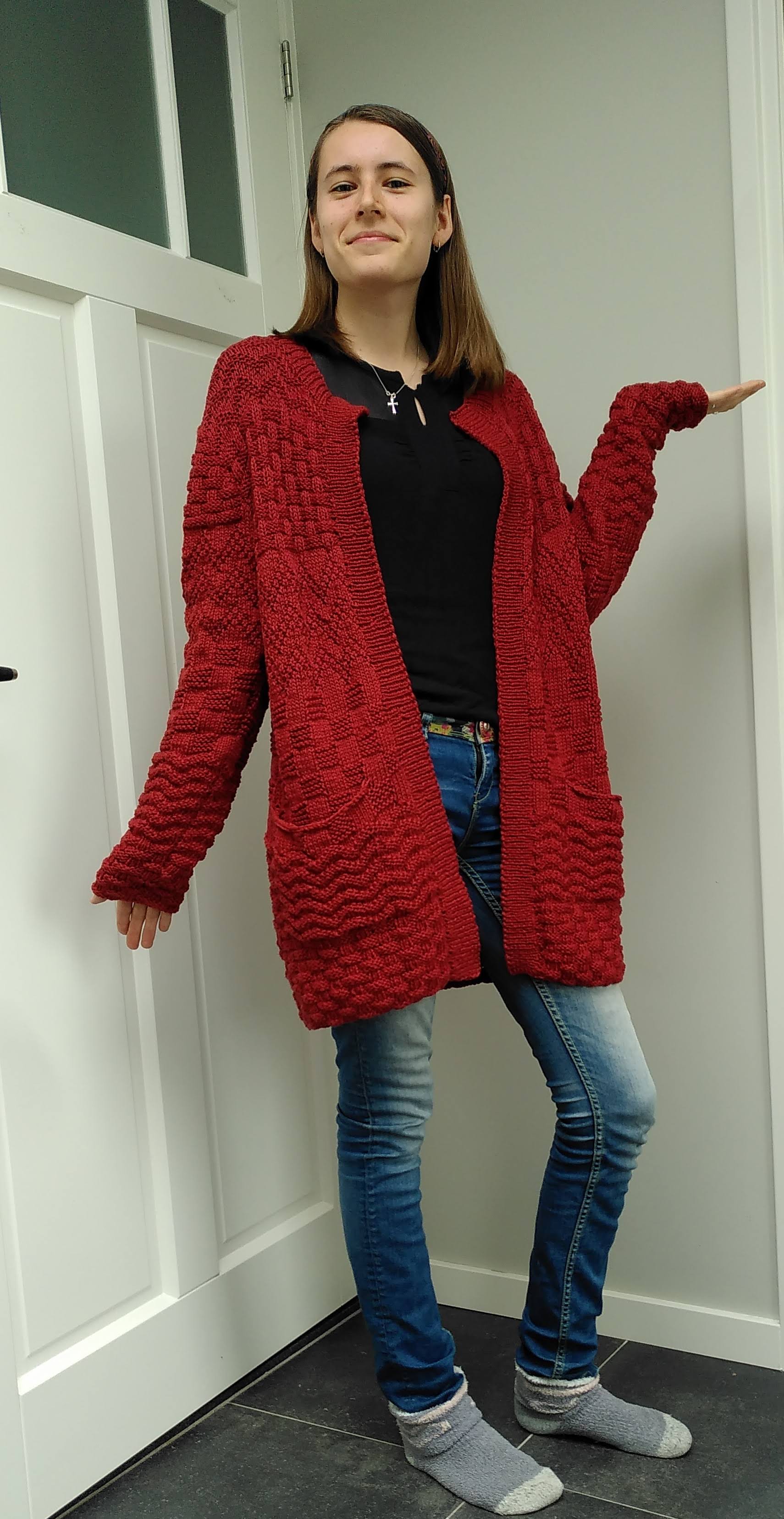 Cardigan with many patterns