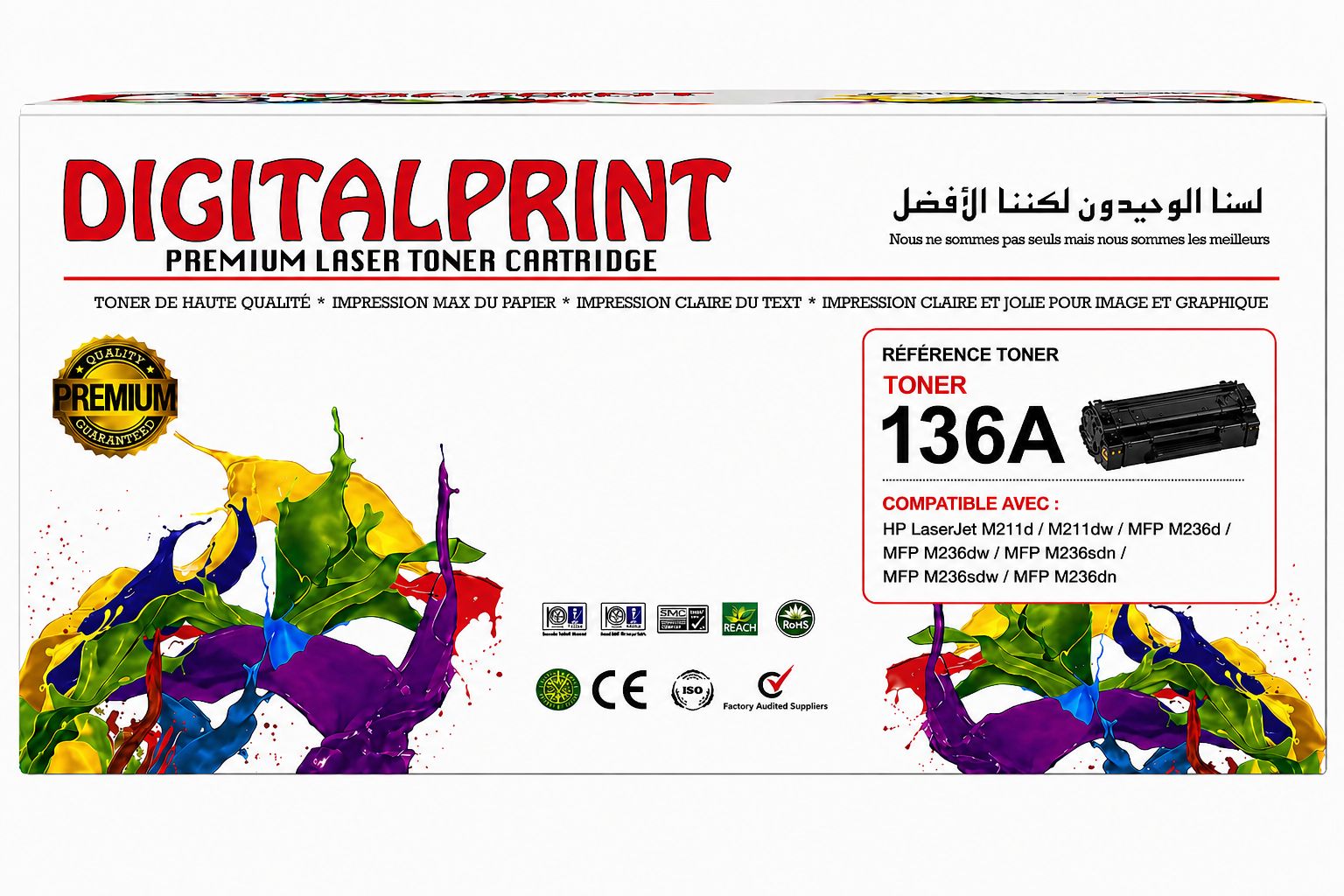 Toner HP 136A (W1360A) – Prix: 220 DH  ✔️ Compatible: HP LaserJet M209 / M234   ✔️ Impression claire   ✔️ Qualité garantie    📍 Disponible à Fès   📲 Comma