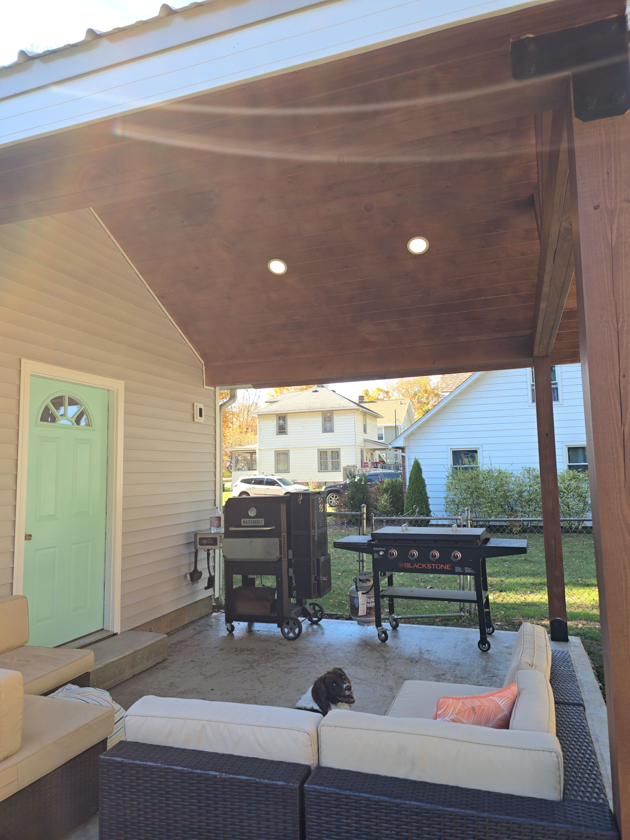 Ceiling finished and stained