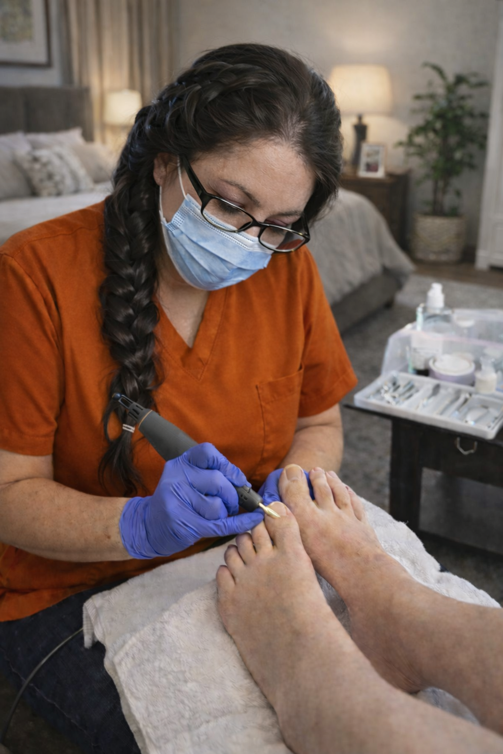 Technicienne en soin de pieds spécialisés