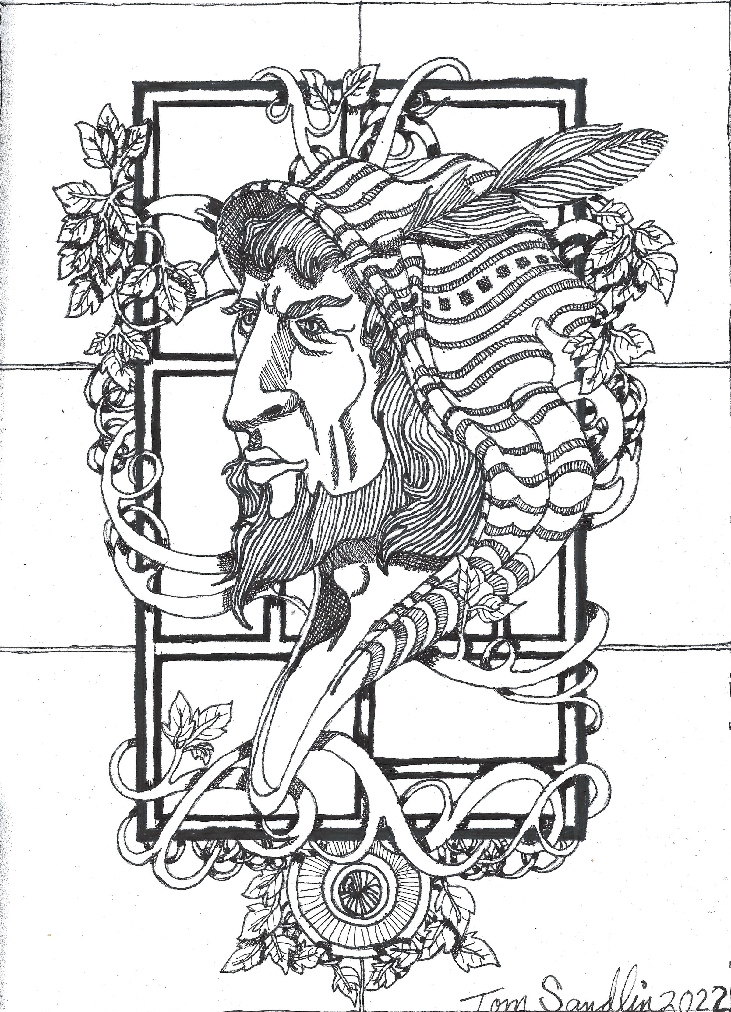 Vintage Illustration of a monkFirst in the series