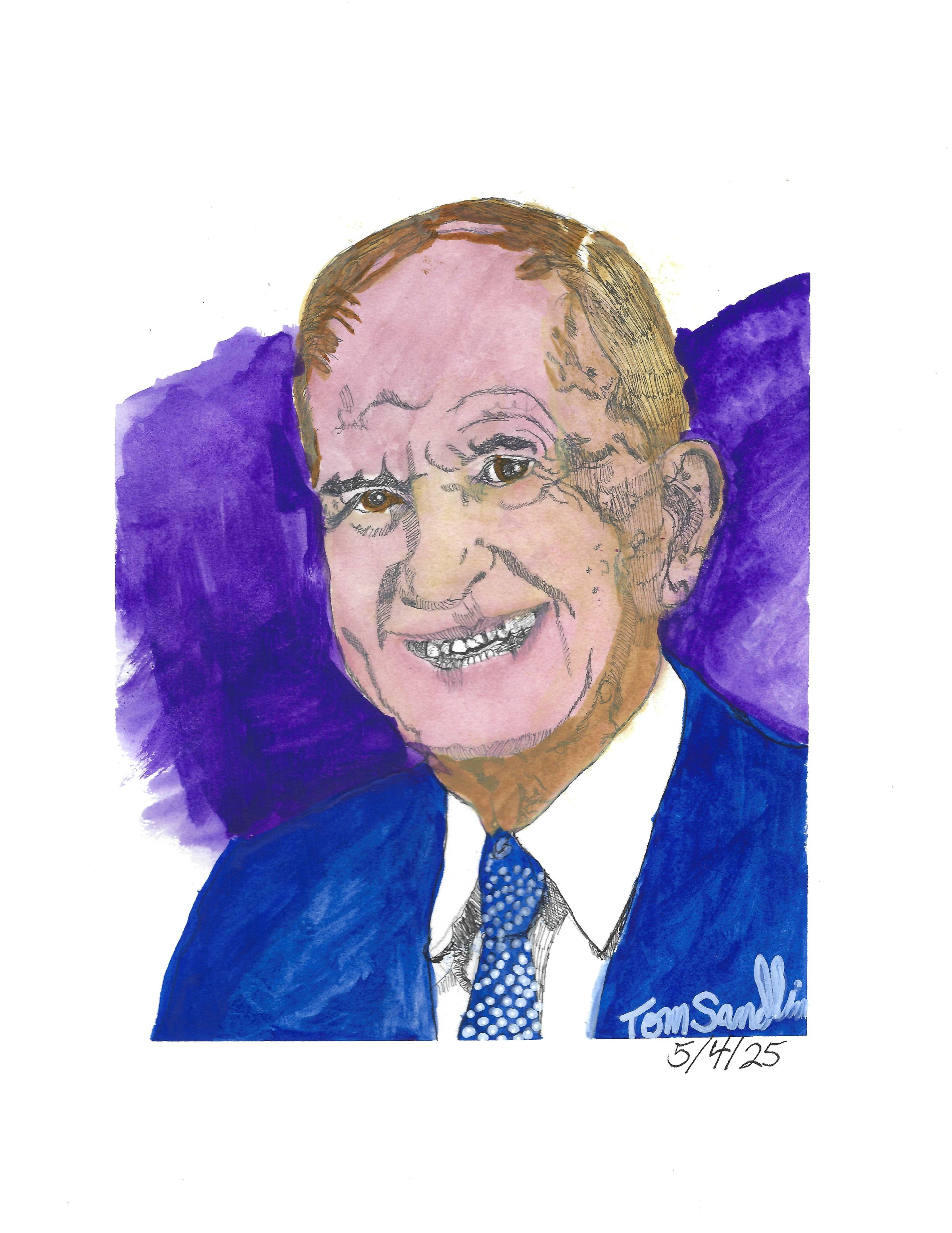 Pen and Ink portrait with a watercolor wash