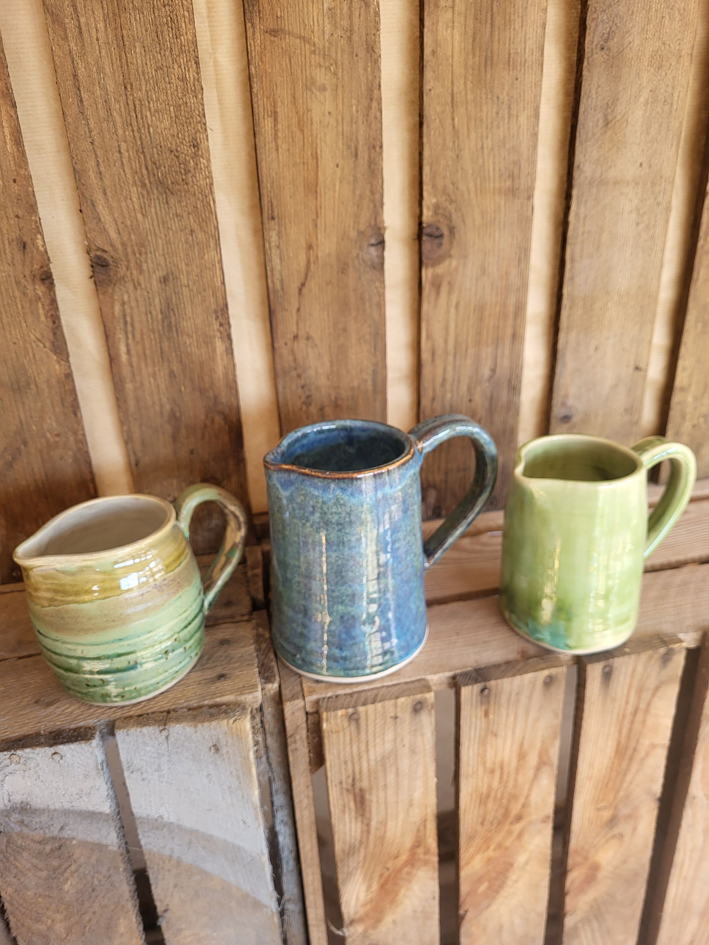 Jugs, 9cm, 13cm, 11cm high