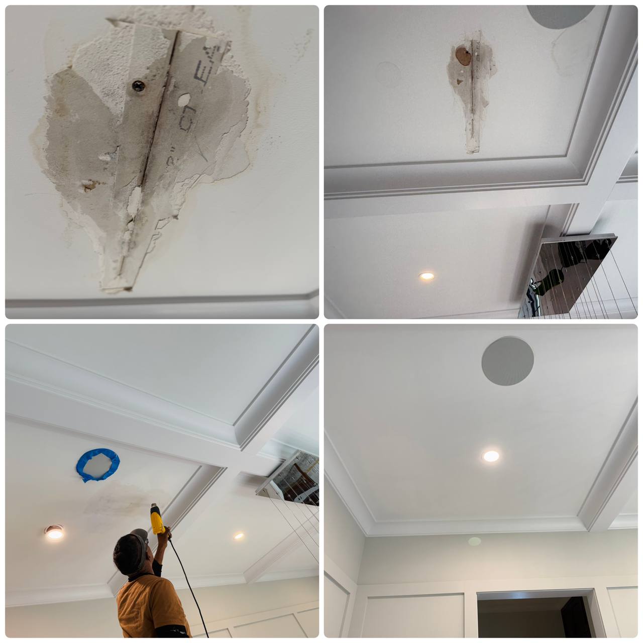 Water damaged ceiling repair