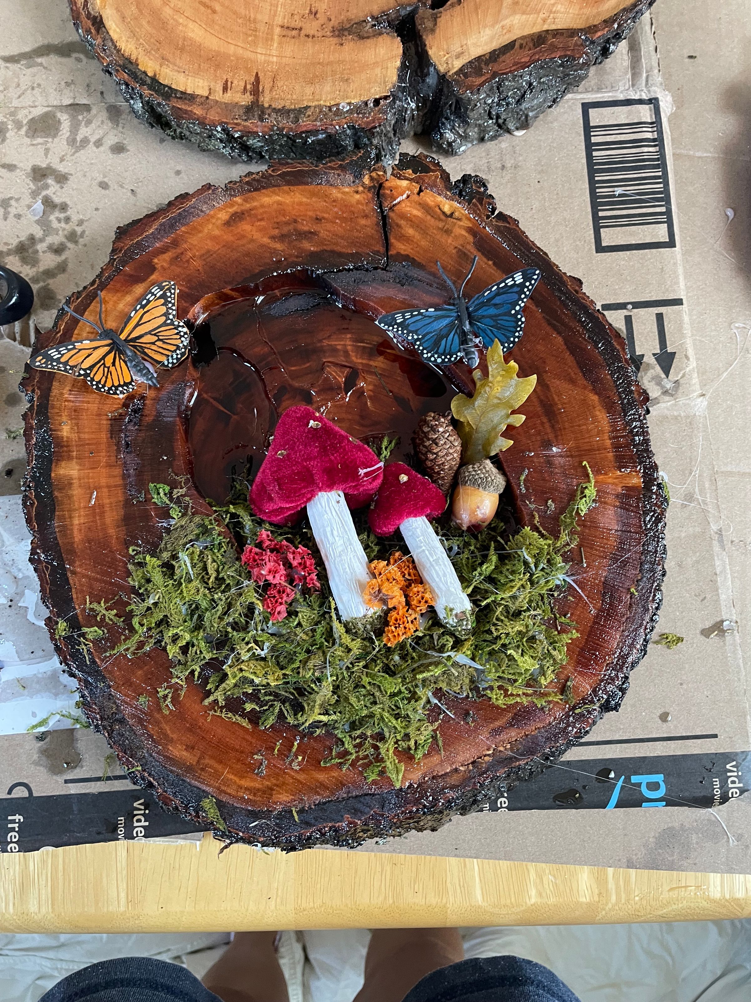 Mushroom wood slice