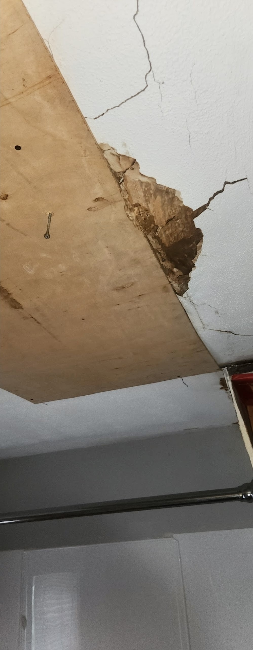 Bathroom Ceiling above furnace