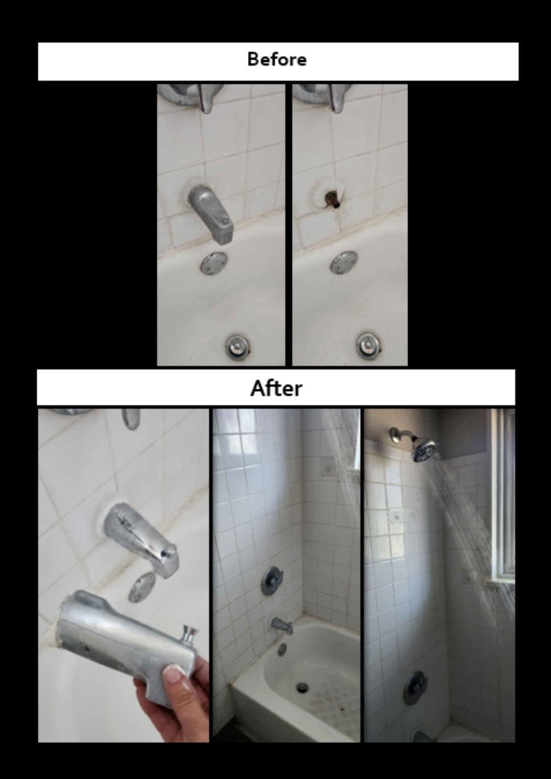 Replaced Bathroom Spout