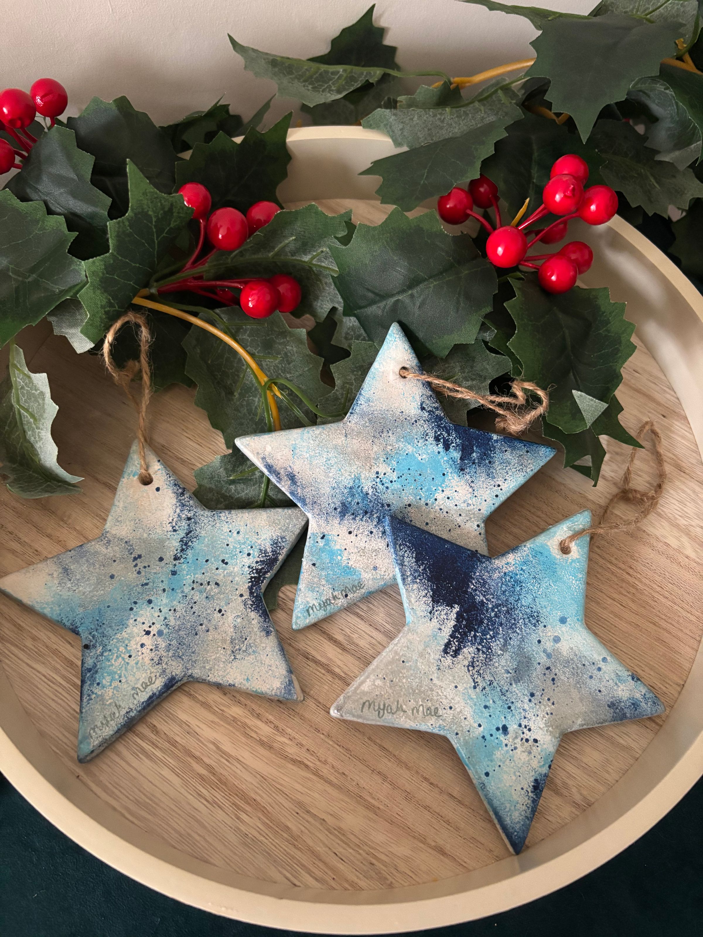 Abstract star baubles - painted to order