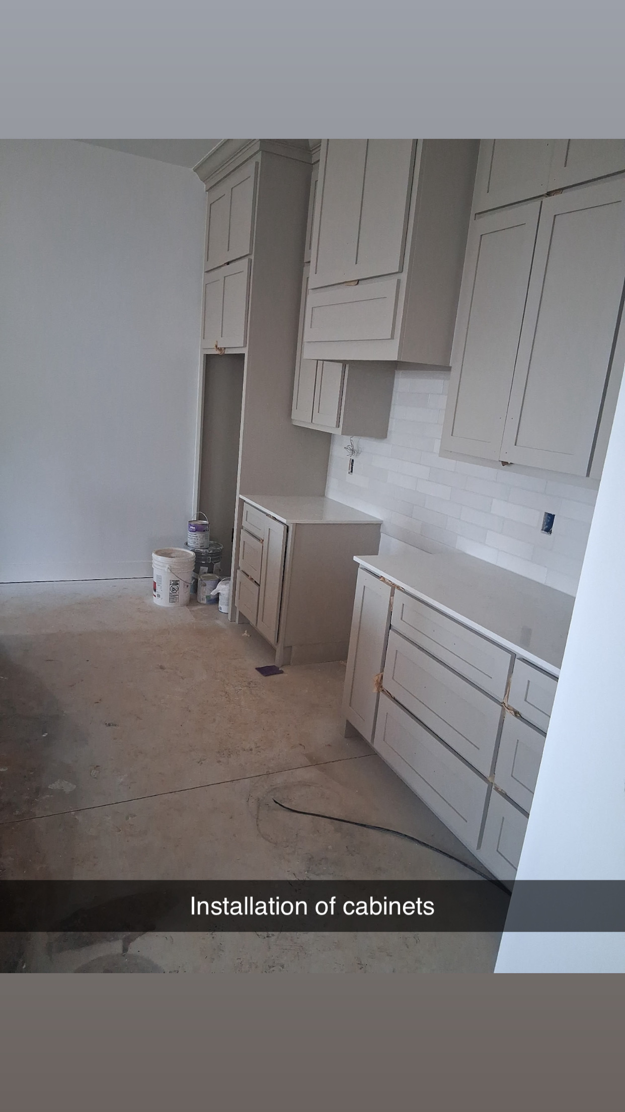 Installation of cabinets