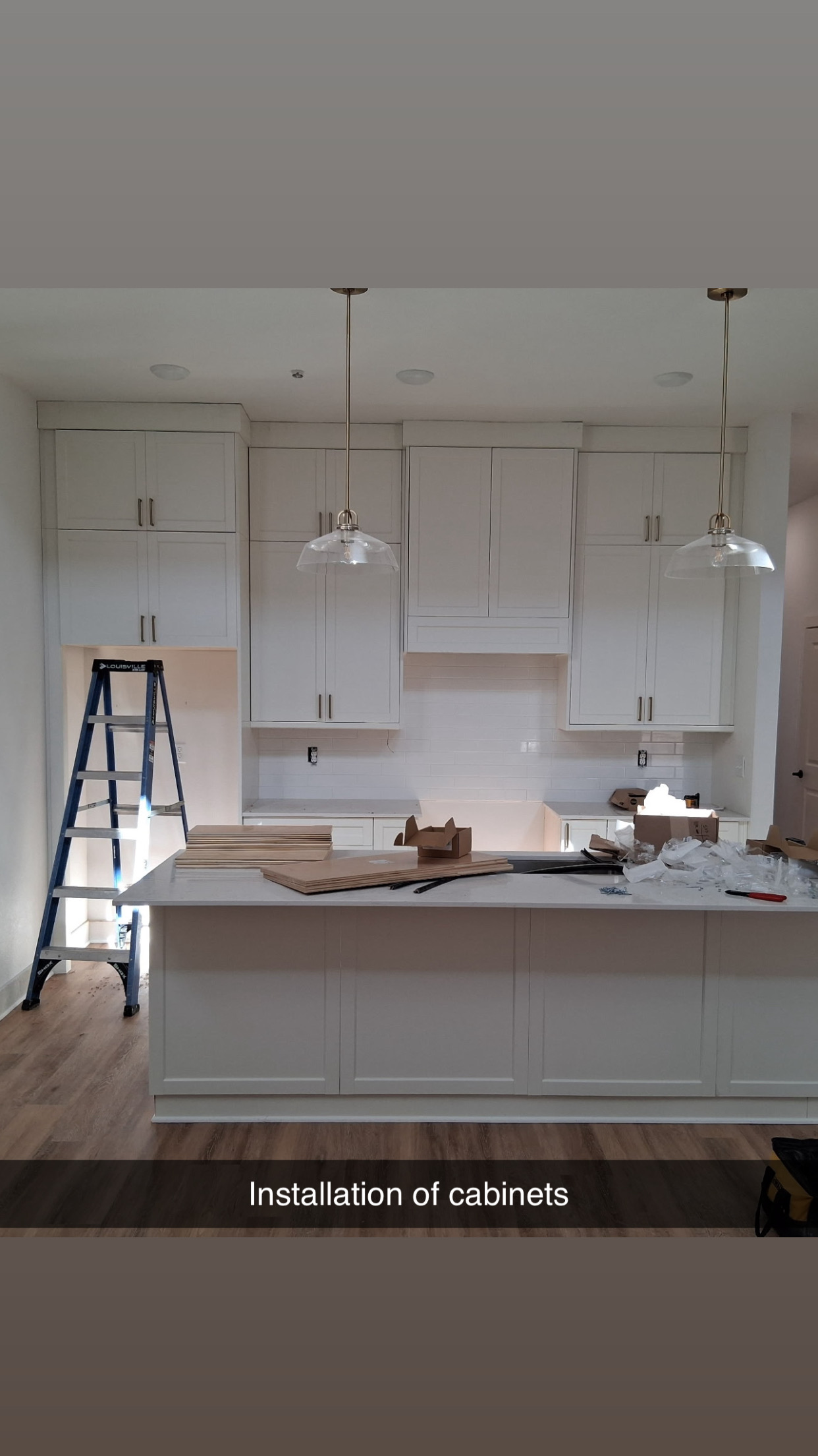 Installation of cabinets 