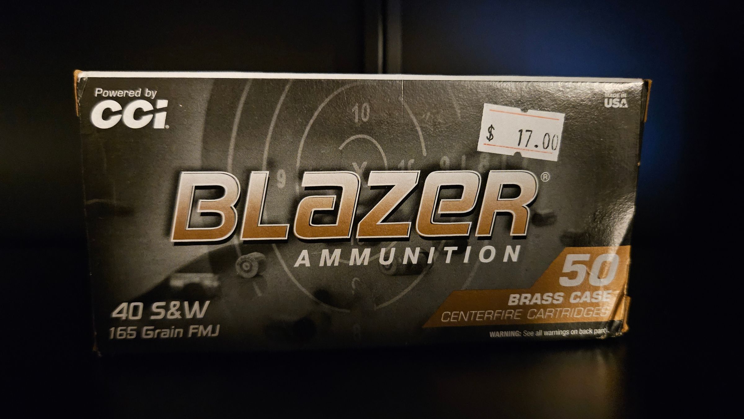 CCI Blazer .40S&W 165gr. $17
