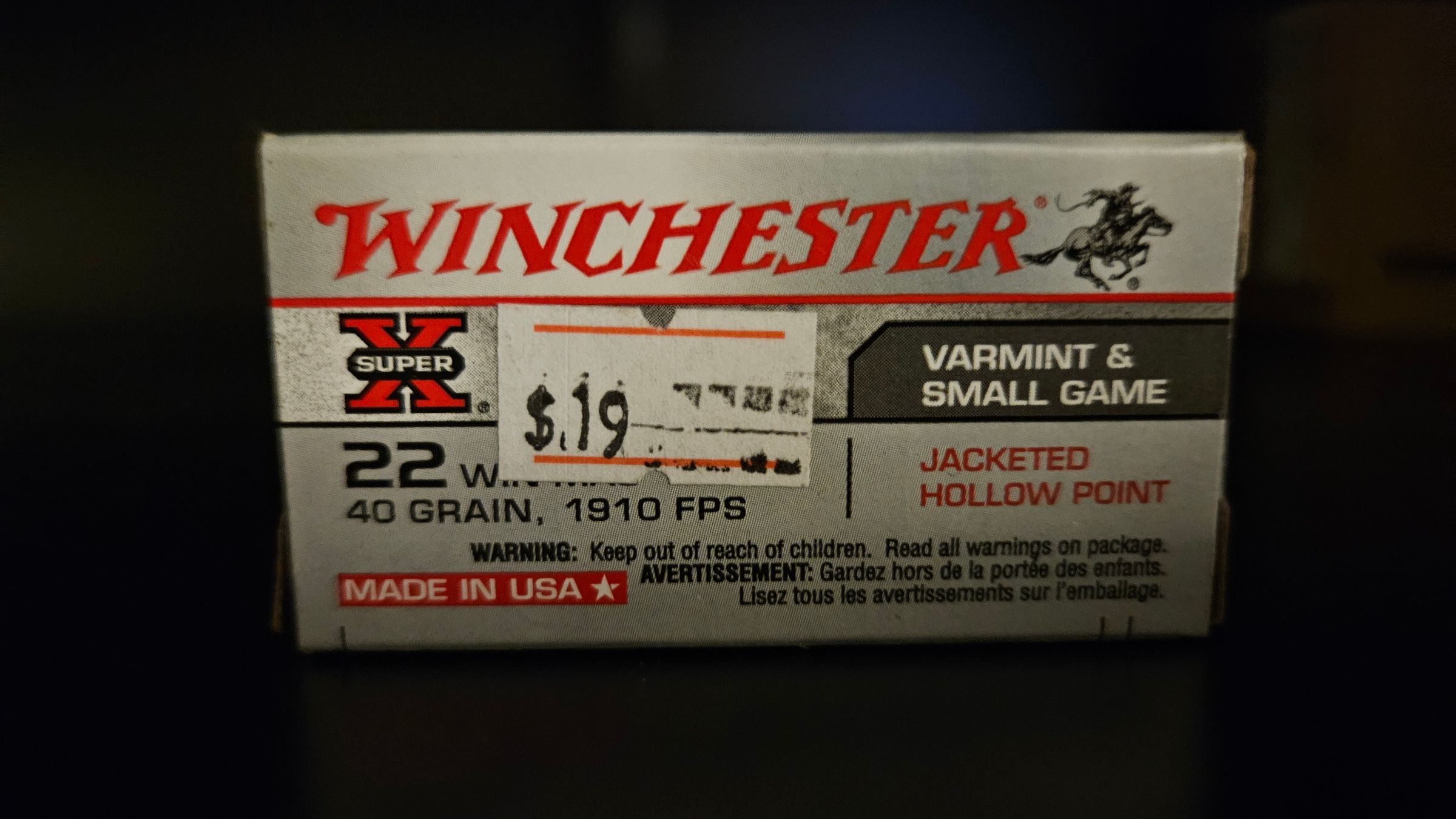 Winchester .22 WMR $19