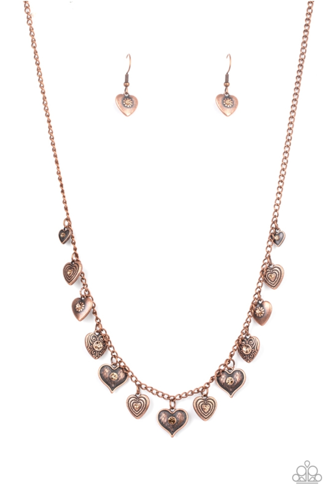 Copper Heart Necklace Short