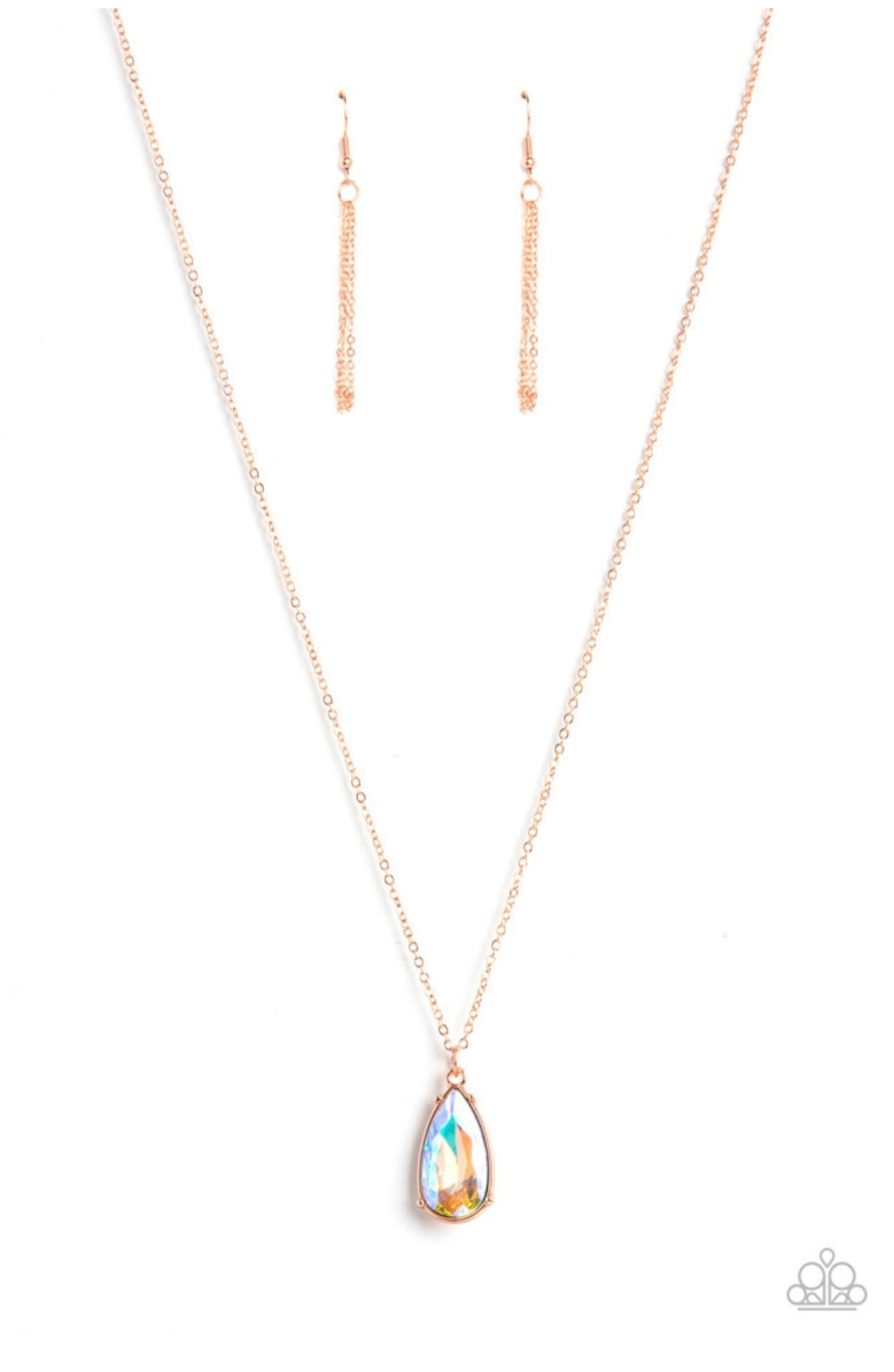 Gold Iridescent Necklace Short 
