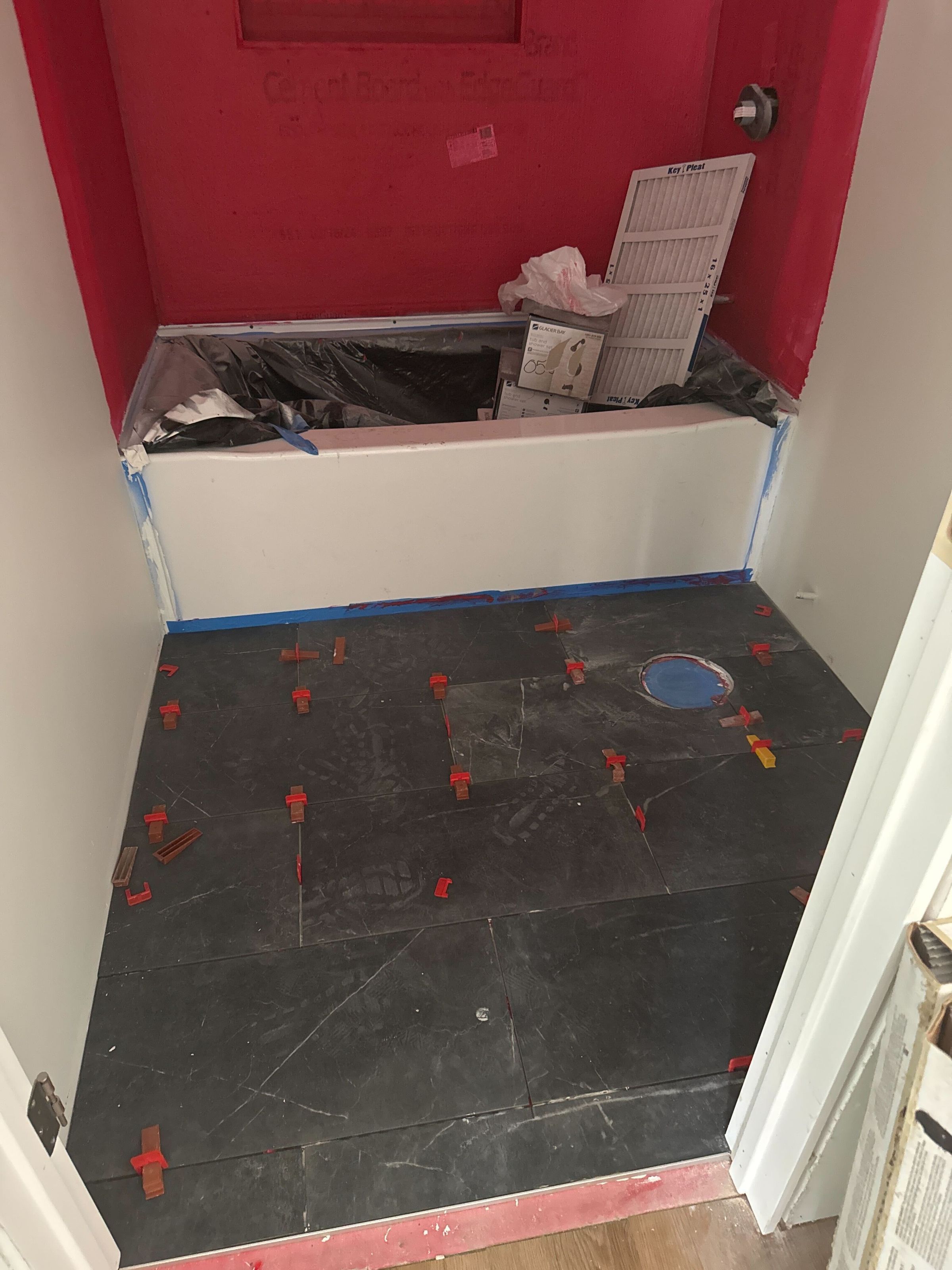 installing tile 