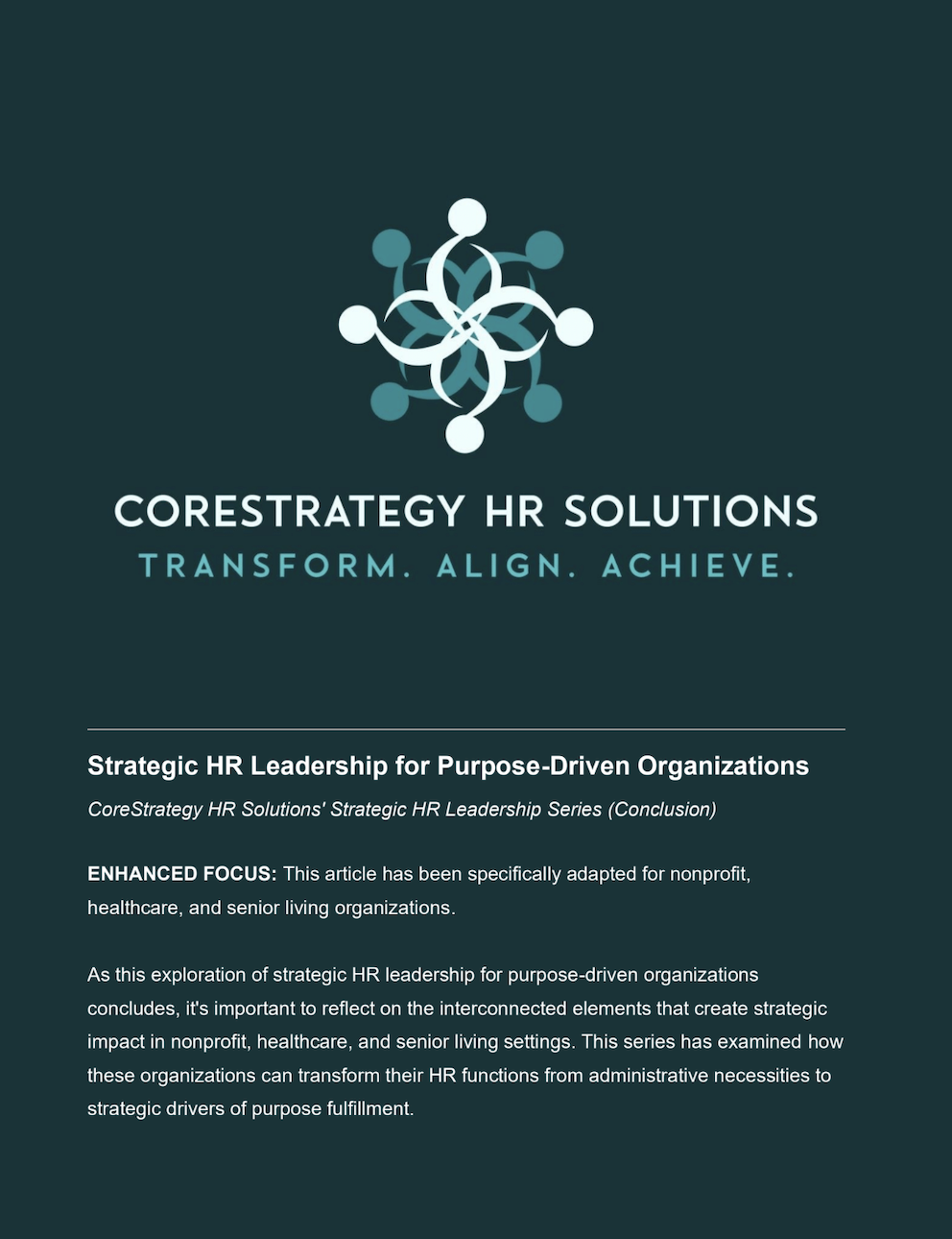 Strategic HR Leadership (Series Conclusion)