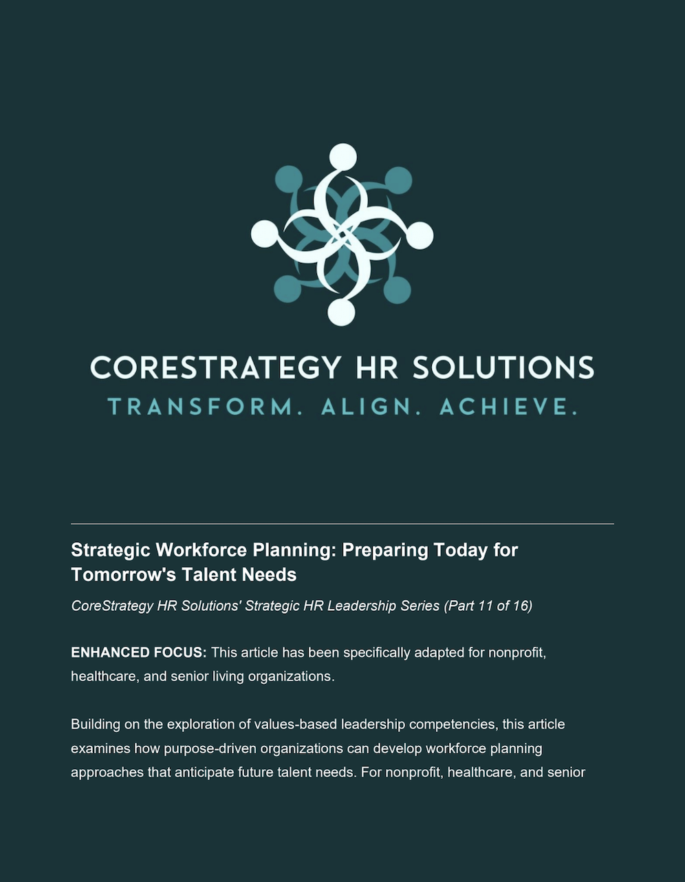 Strategic Workforce Planning