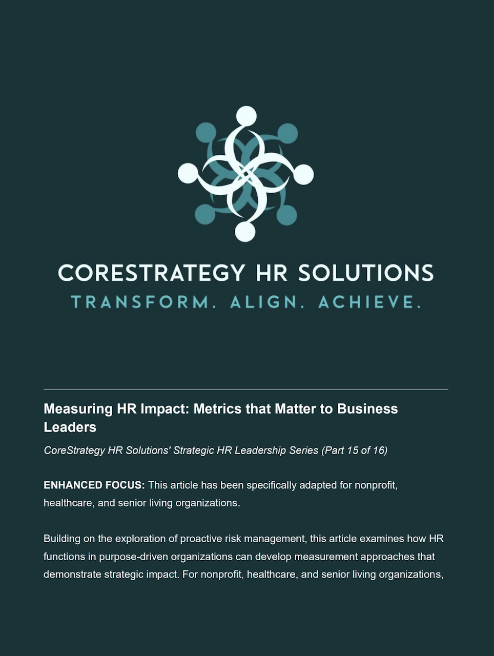 Measuring HR Impact
