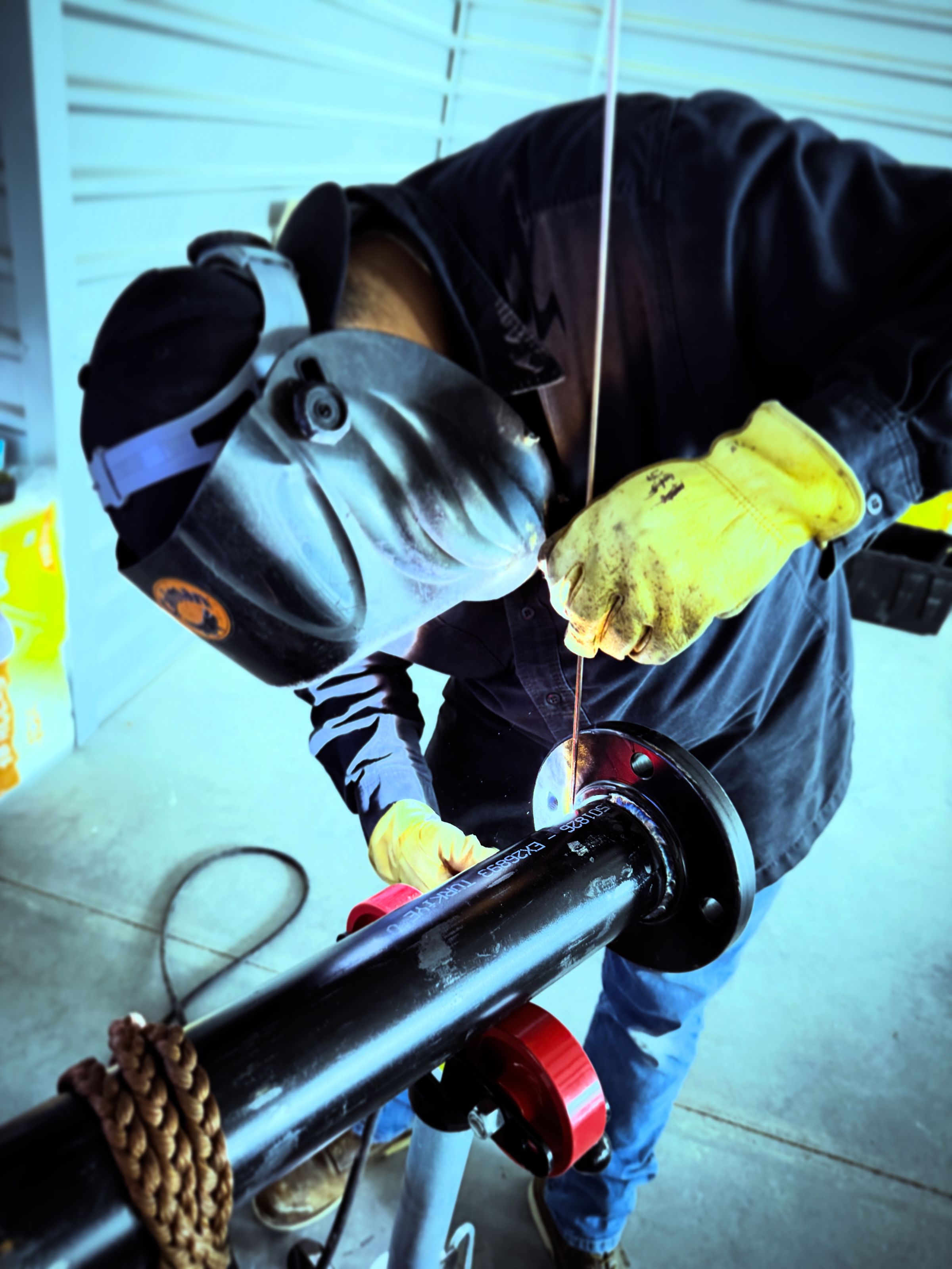 Welding Pipe Flange to CS Line