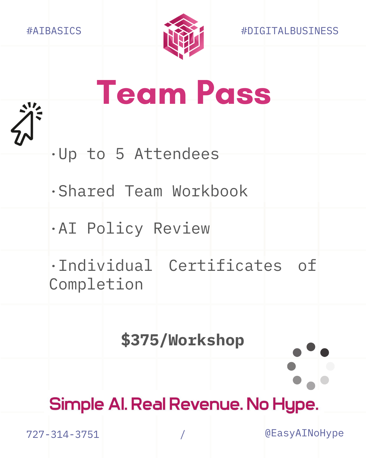 $375 per Workshop (Virtual Only)