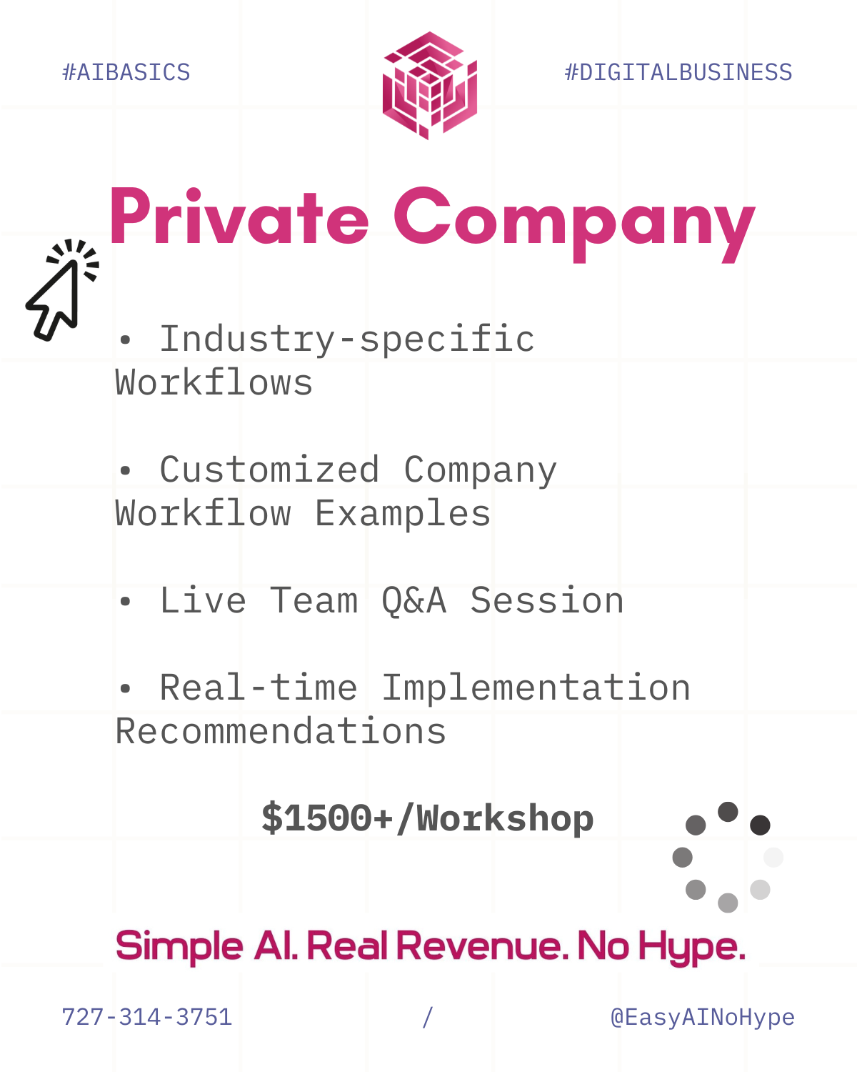$1500 Private Workshop for Your Company 