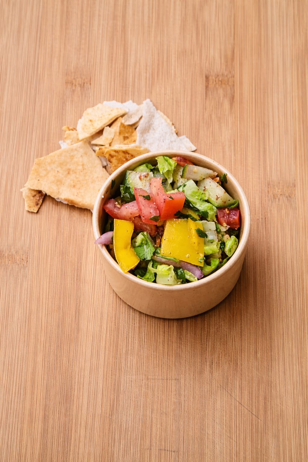 served with crispy pita chips.