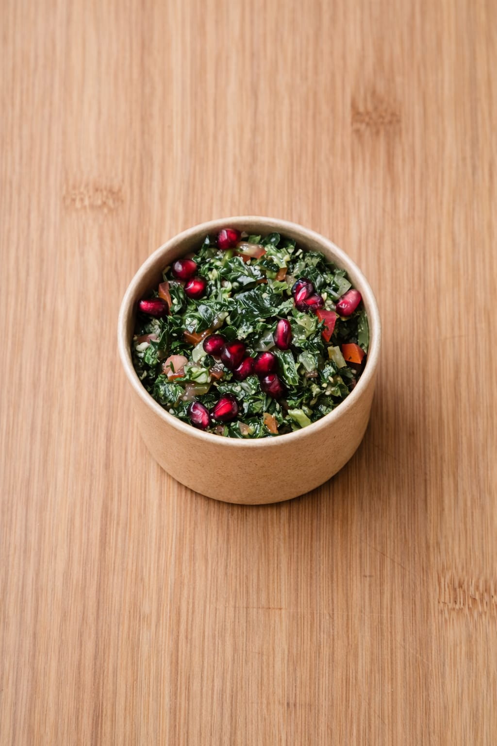 served with fresh pomegranate seeds.