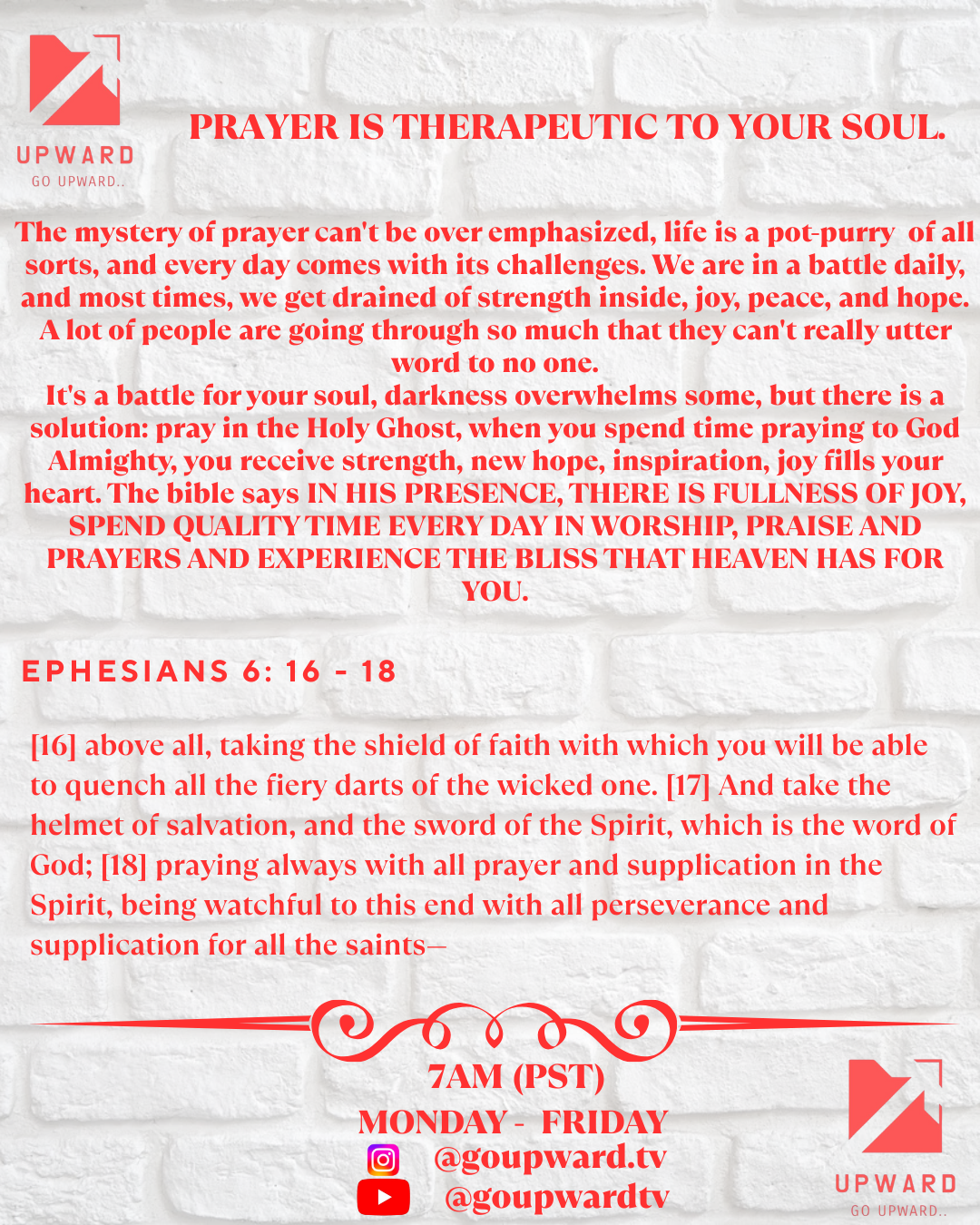 PRAYER IS THERAPEUTIC TO YOUR SOUL