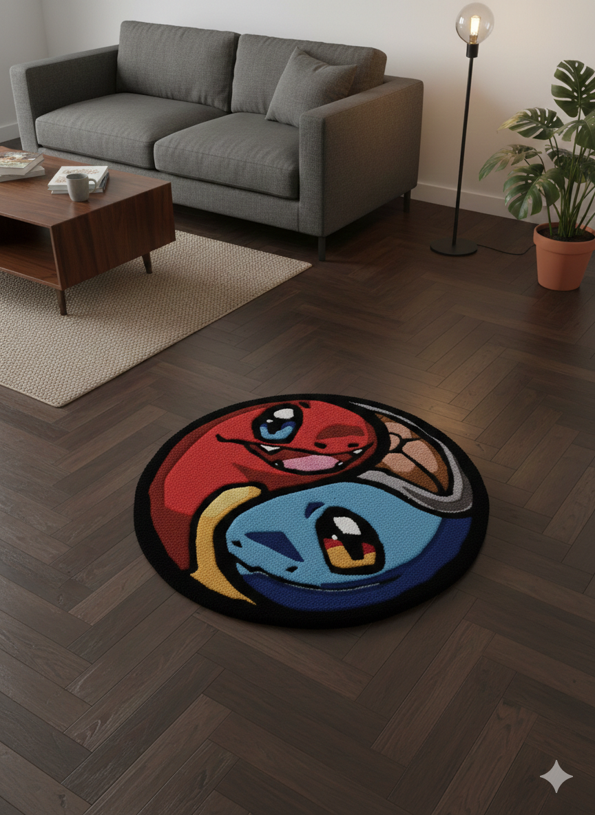 tappeto charmander e squirtle