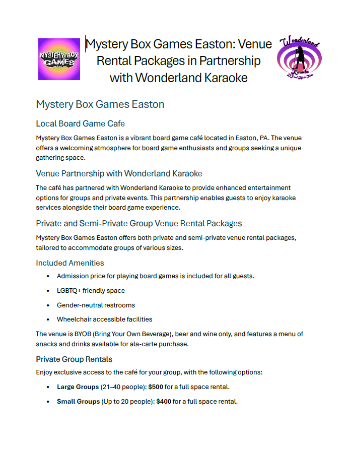 Easton PA - Lehigh Valley Nights & Events Wonderland Karaoke's image