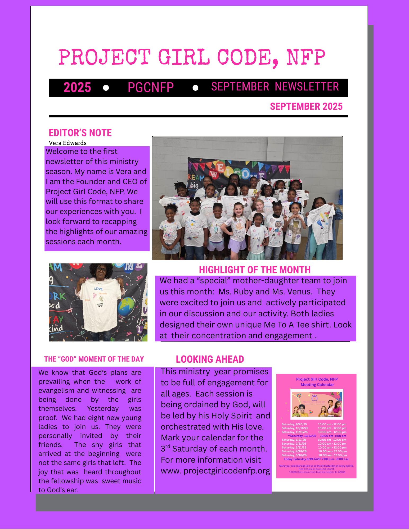 Project Girl Code, NFP's image